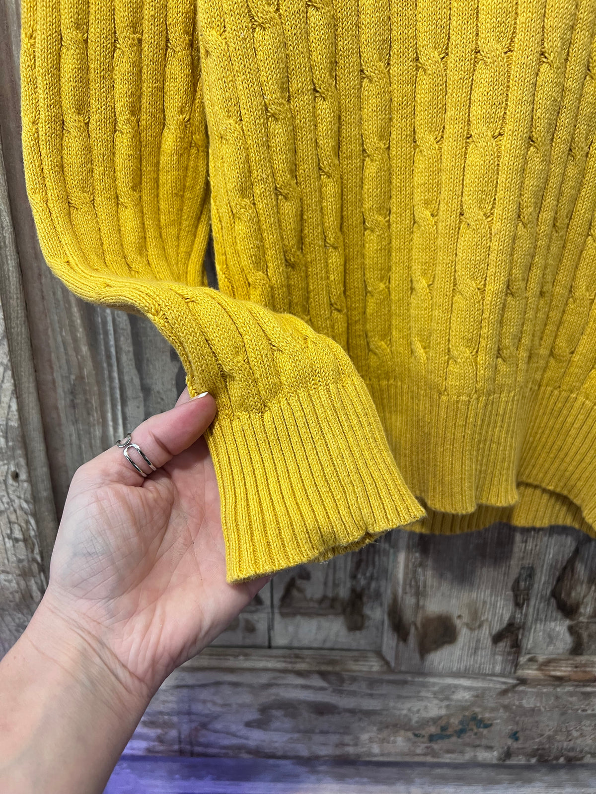 Y2K St. John's Bay Yellow Cable Knit Sweater