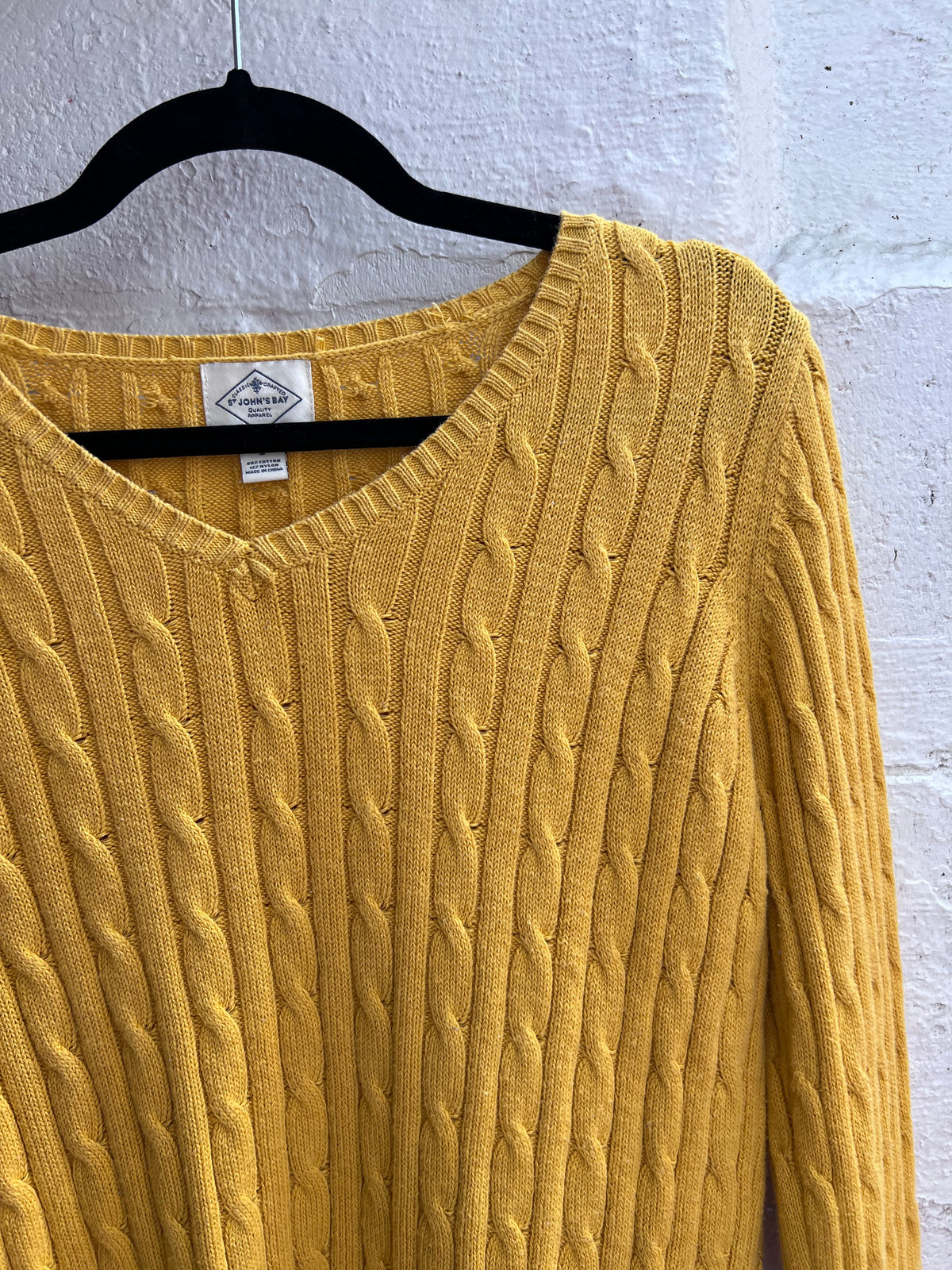 Y2K St. John's Bay Yellow Cable Knit Sweater