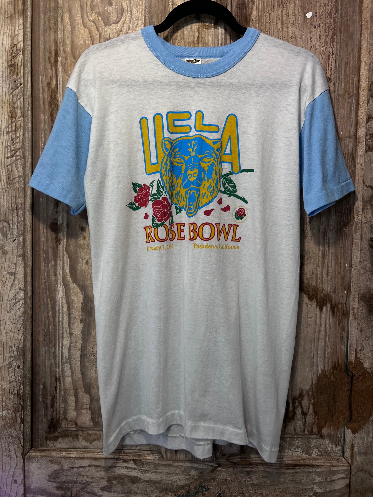 1986 UCLA Rose Bowl Ringer Style Graphic T-Shirt