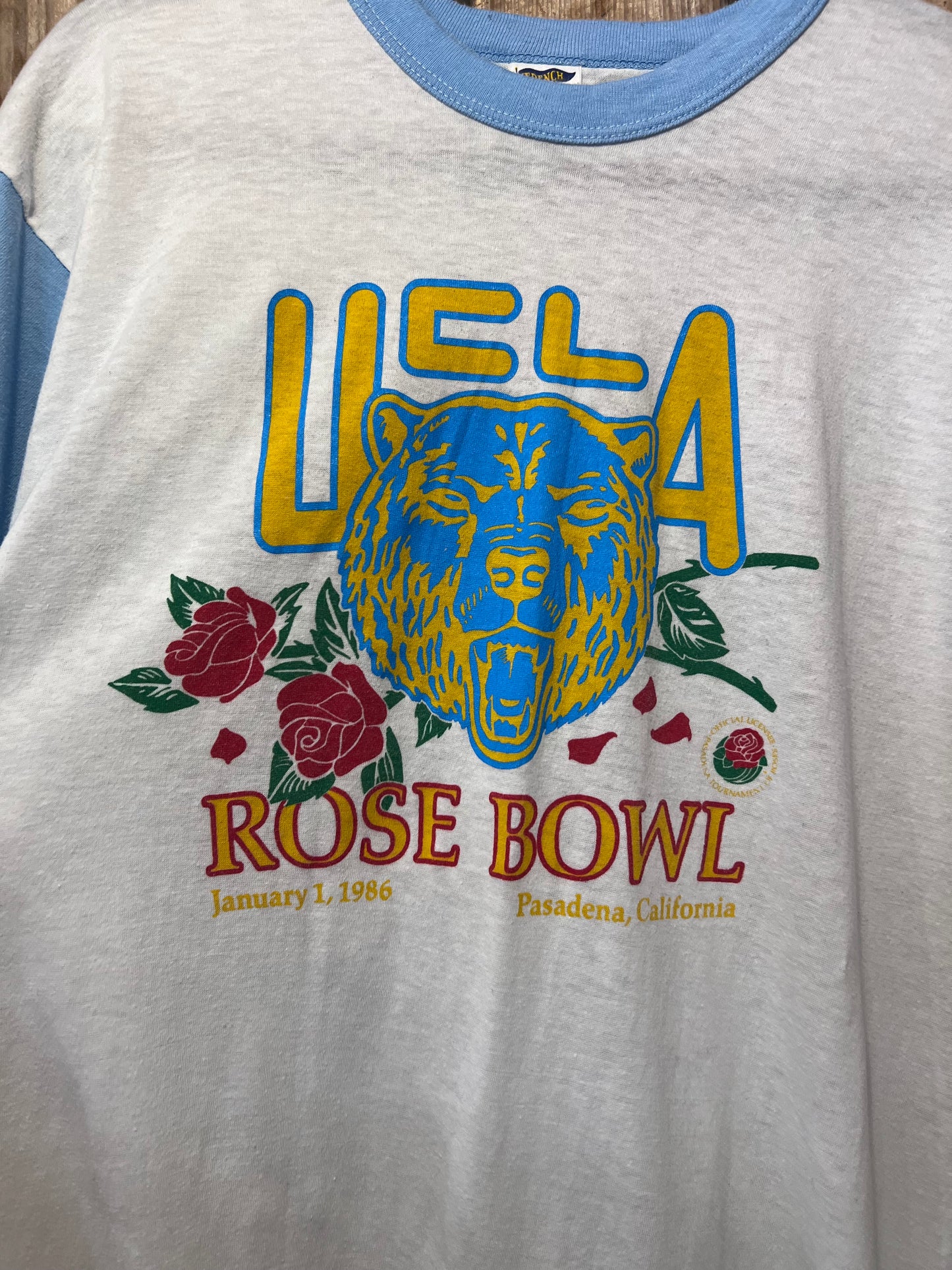 1986 UCLA Rose Bowl Ringer Style Graphic T-Shirt