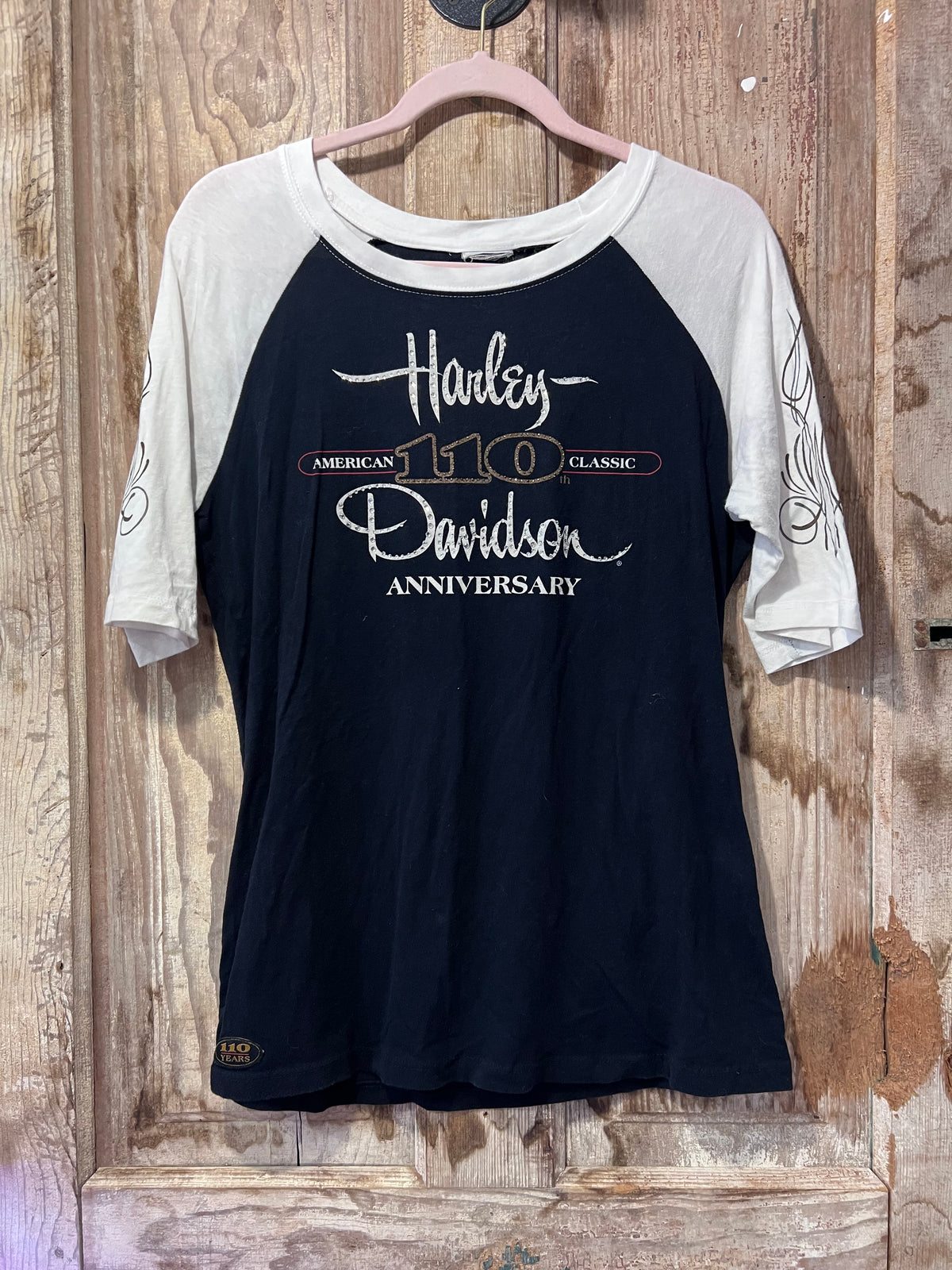Y2K Harley Davidson 110 Anniversary Ringer Shirt