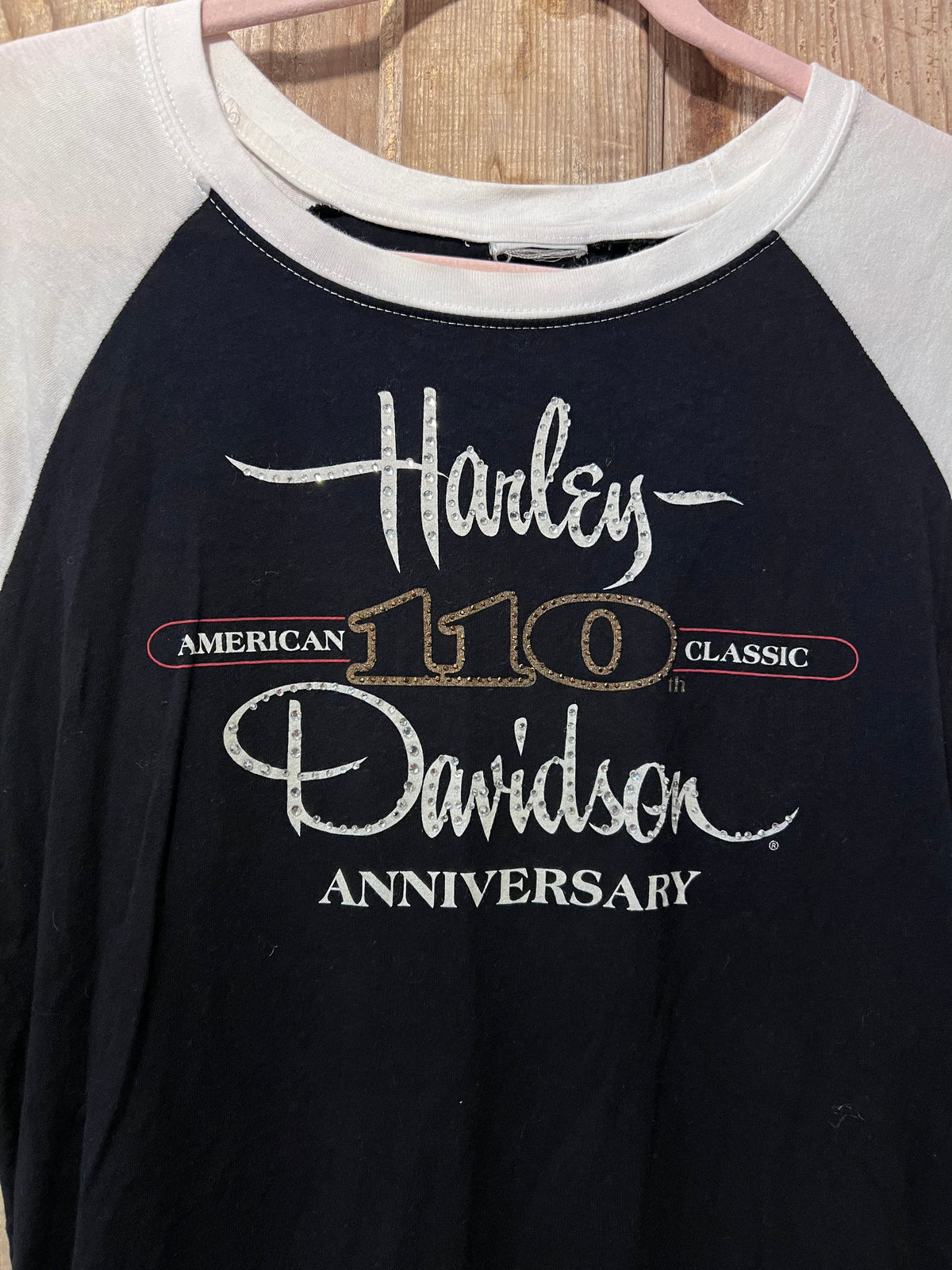 Y2K Harley Davidson 110 Anniversary Ringer Shirt