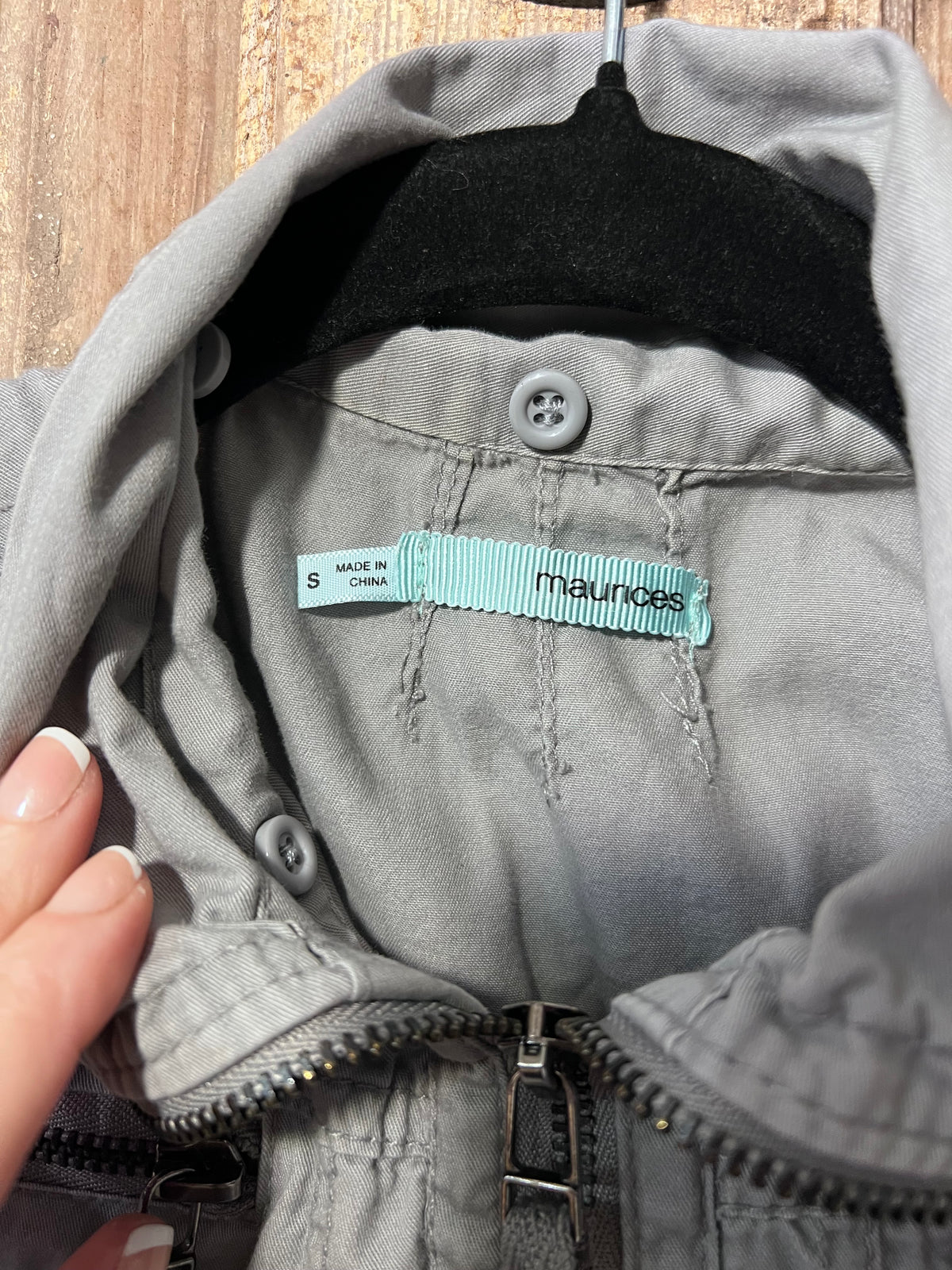 Y2K Maurice's Grey Cropped Cargo Zip Up Jacket Top