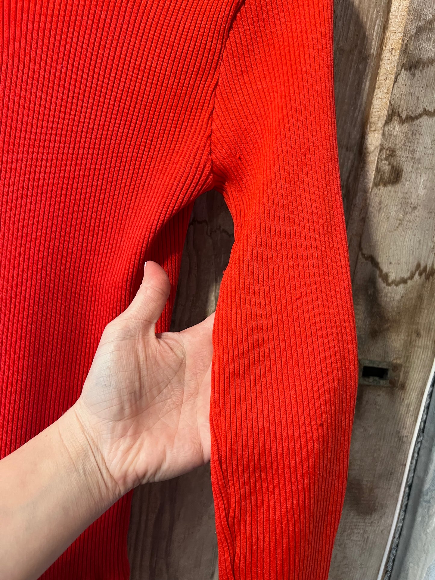 70’s "Rorange" Ribbed Zip-Up Turtleneck