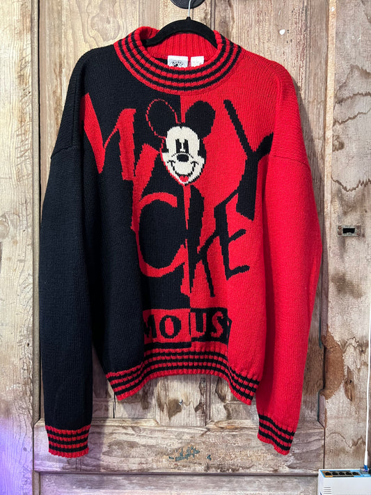80's/90's Mickey & Co Two Tone Knit Sweater