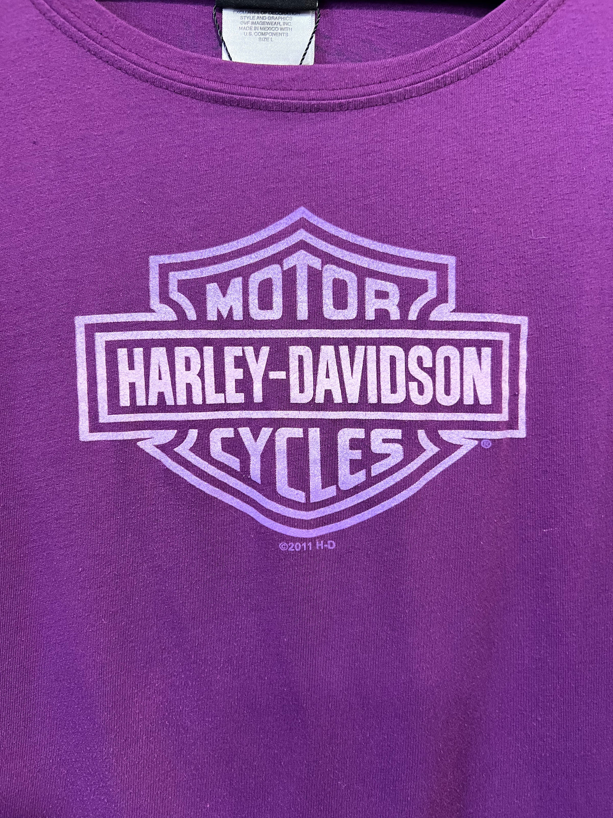 2011 Purple Harley Mesh Tattoo Long Sleeve Shirt