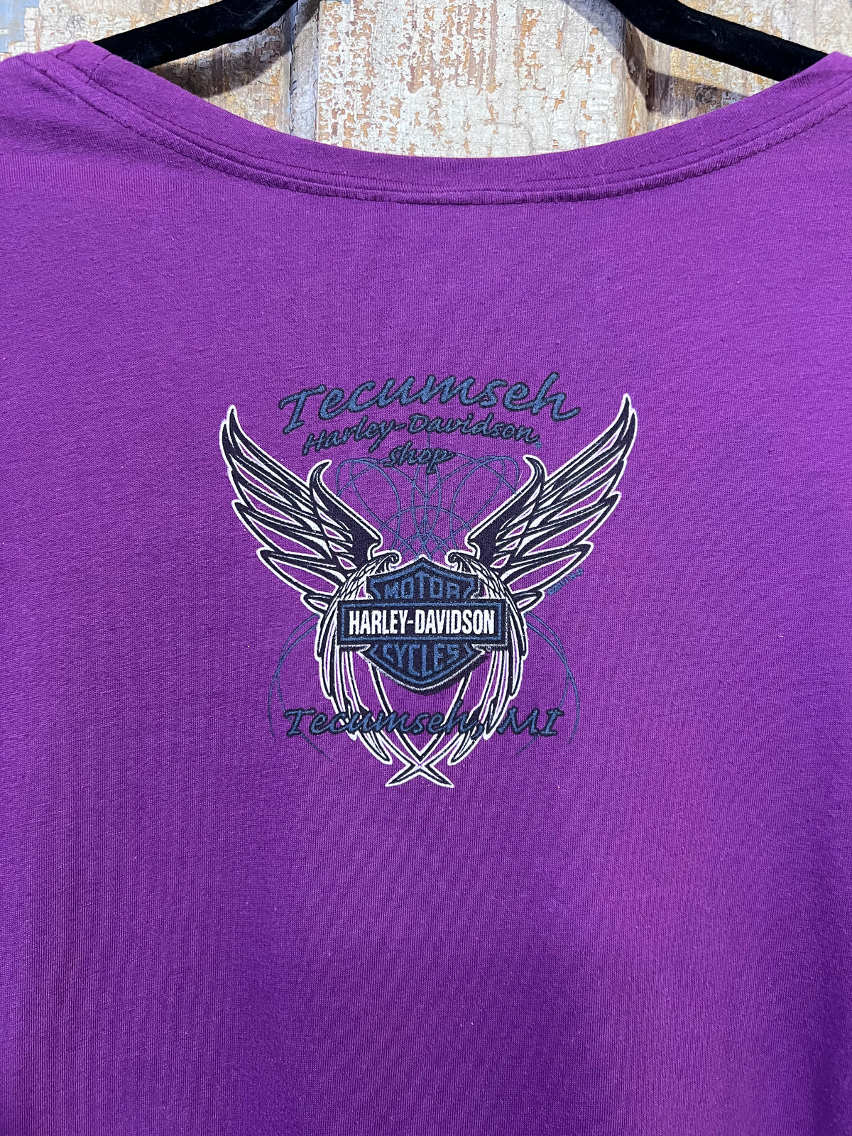 2011 Purple Harley Mesh Tattoo Long Sleeve Shirt