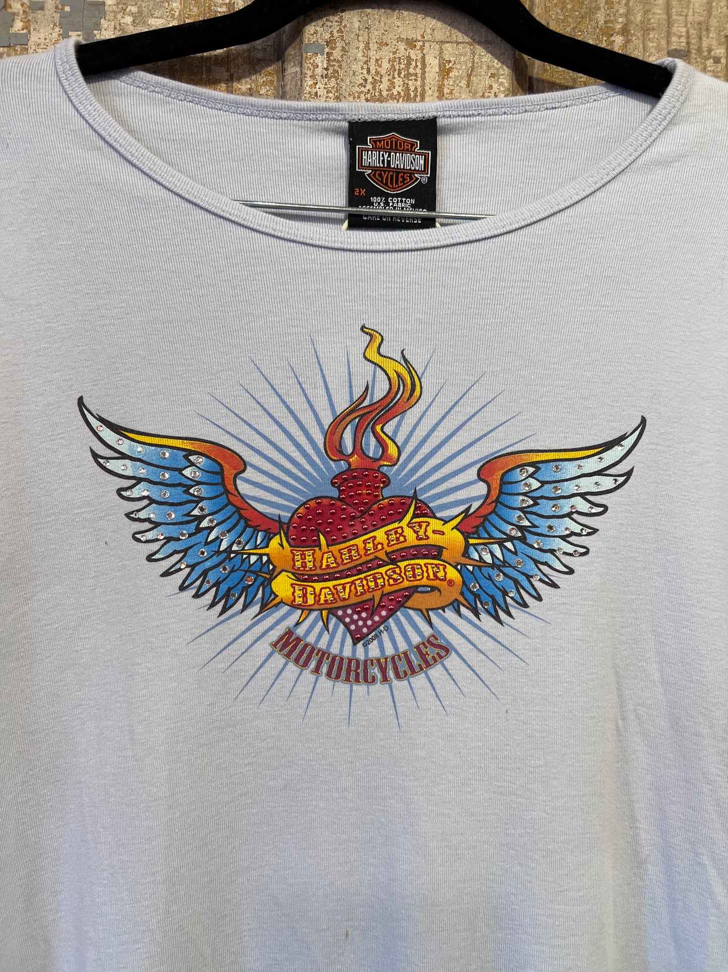 Y2K 2008 Bedazzled Harley Davidson T-Shirt