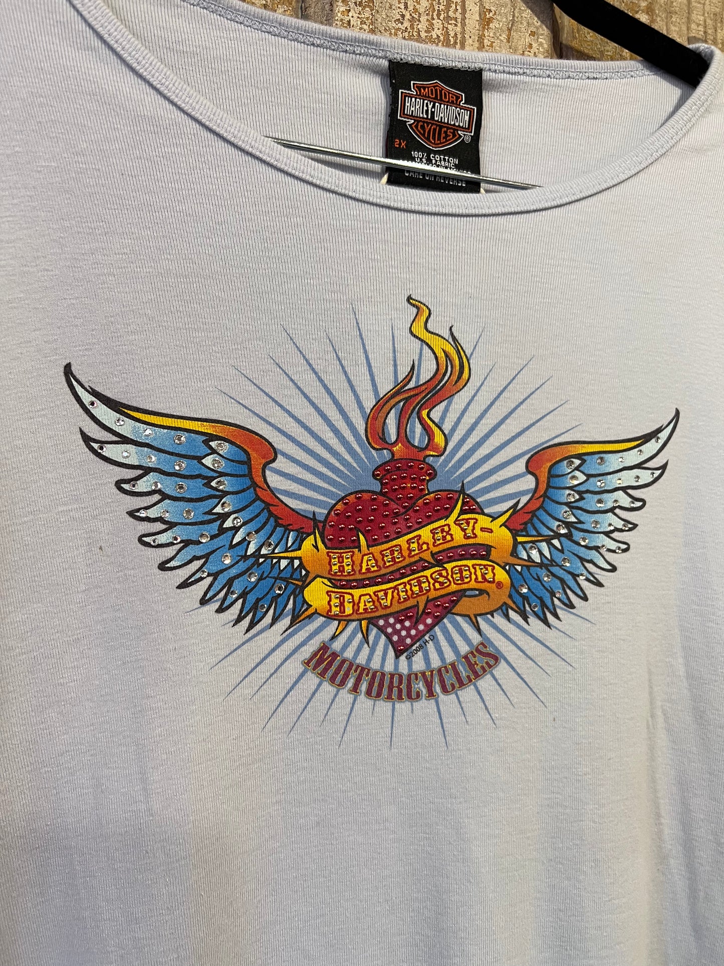 Y2K 2008 Bedazzled Harley Davidson T-Shirt