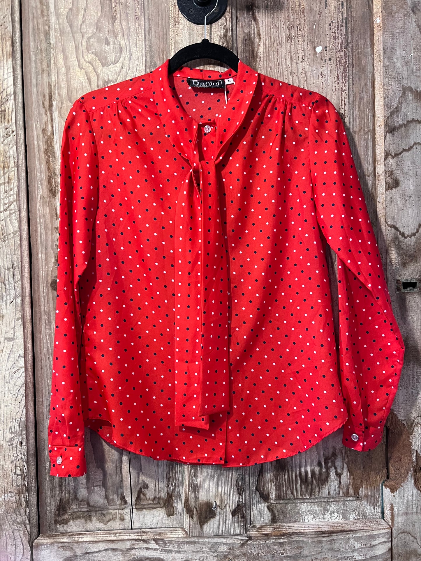 70's Red Polka Dot Blouse