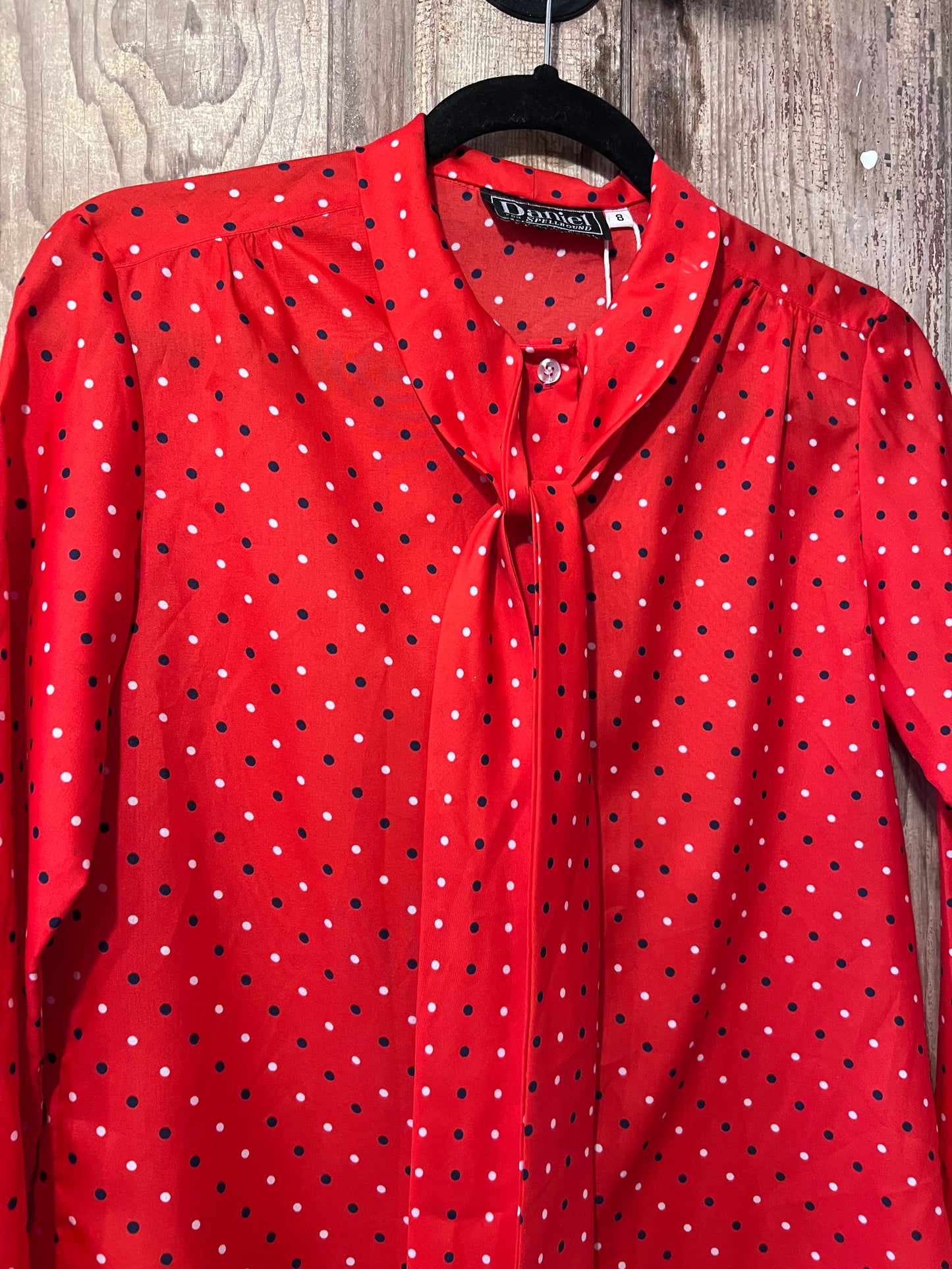 70's Red Polka Dot Blouse