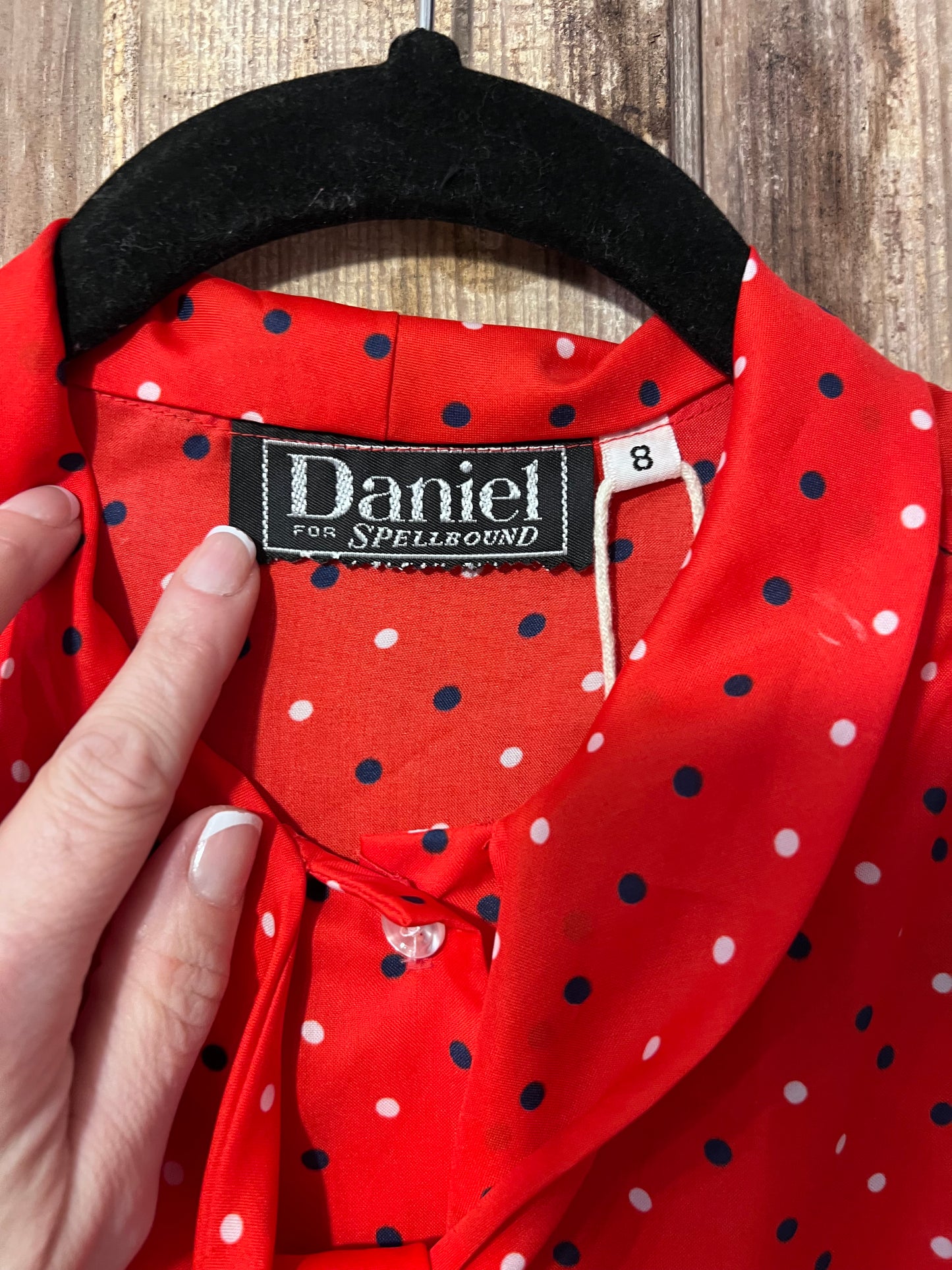 70's Red Polka Dot Blouse