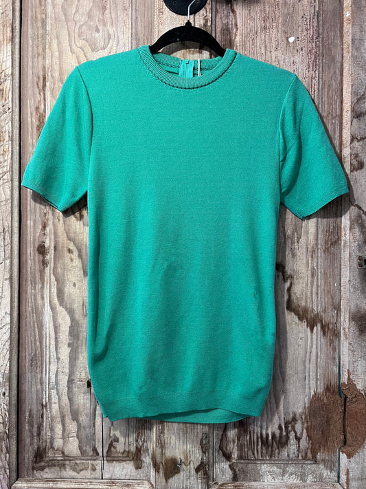 70's Green Short Sleeve Sweater Top