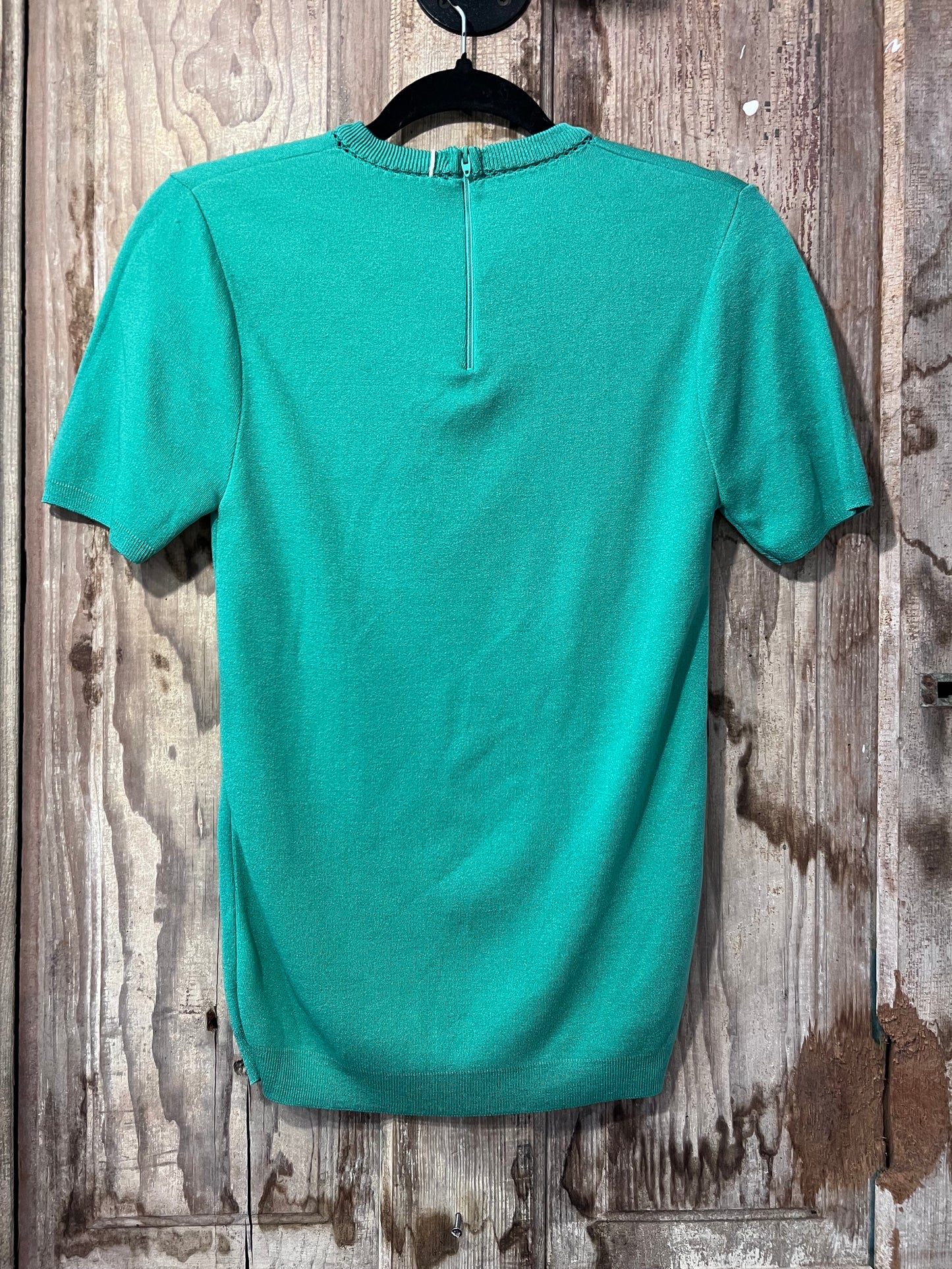 70's Green Short Sleeve Sweater Top