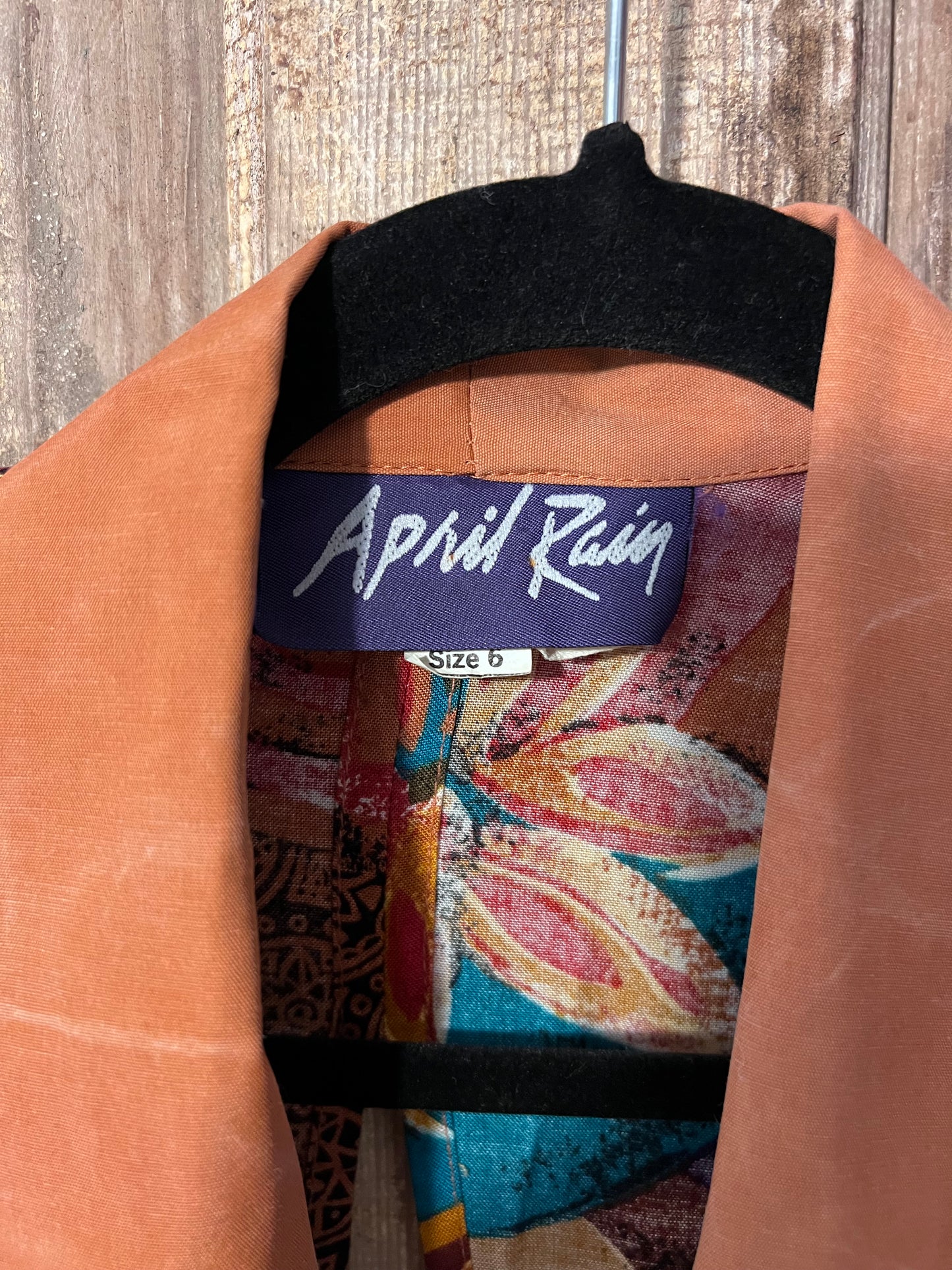 70's/80's April Rain Colorful Front Tie Blouse