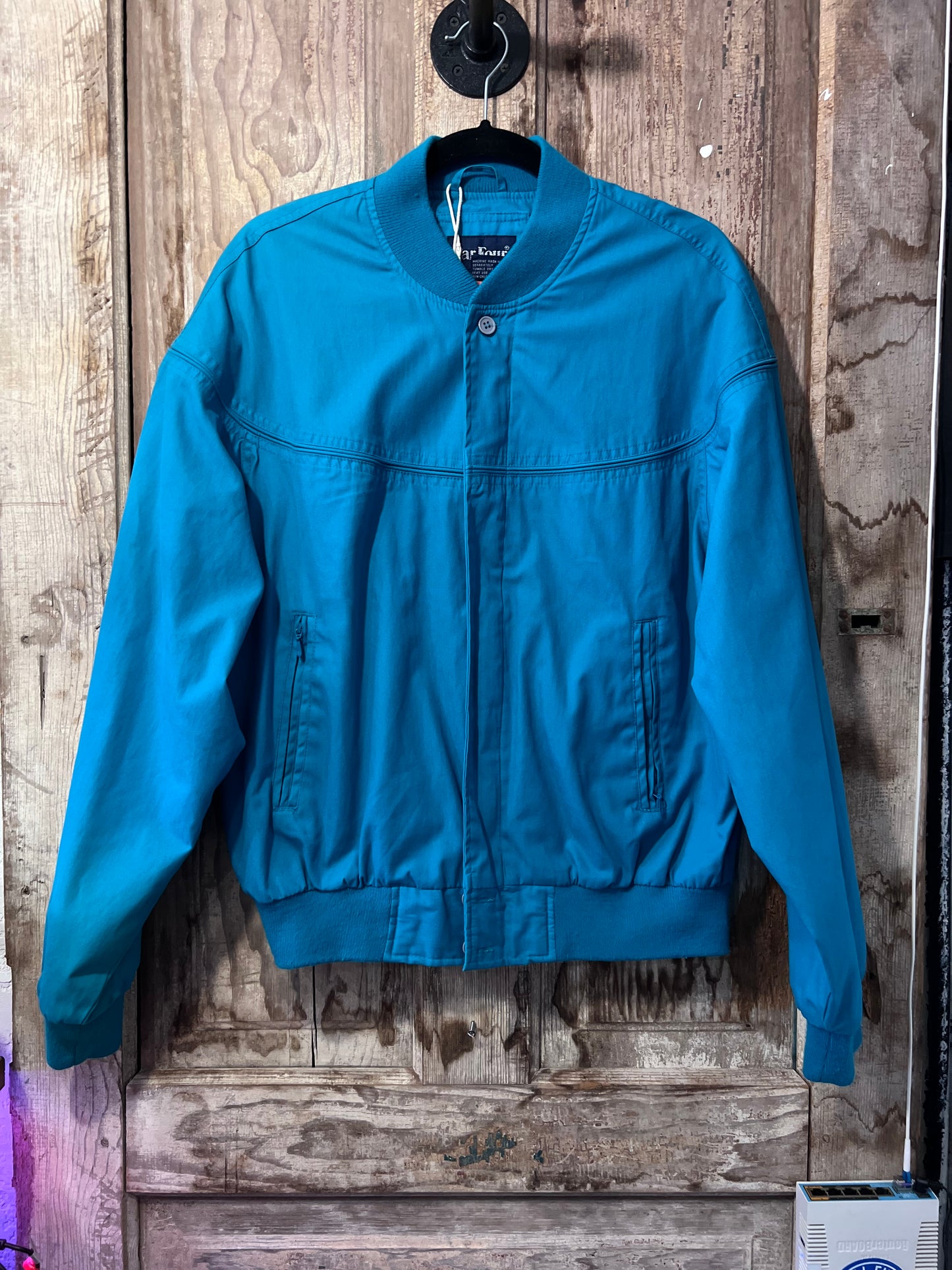 80's/90's Par Four Turquoise Zip Up Jacket