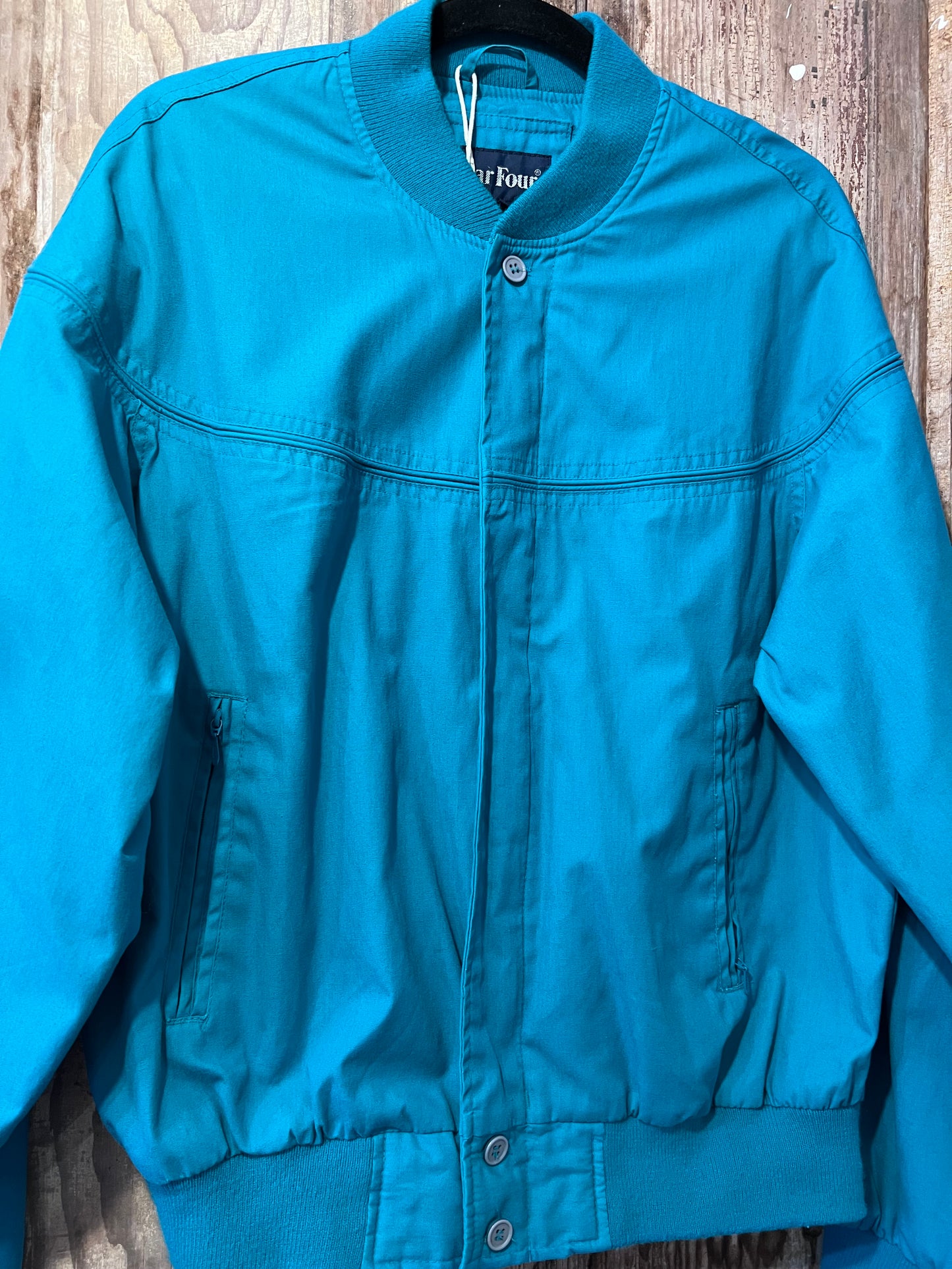 80's/90's Par Four Turquoise Zip Up Jacket