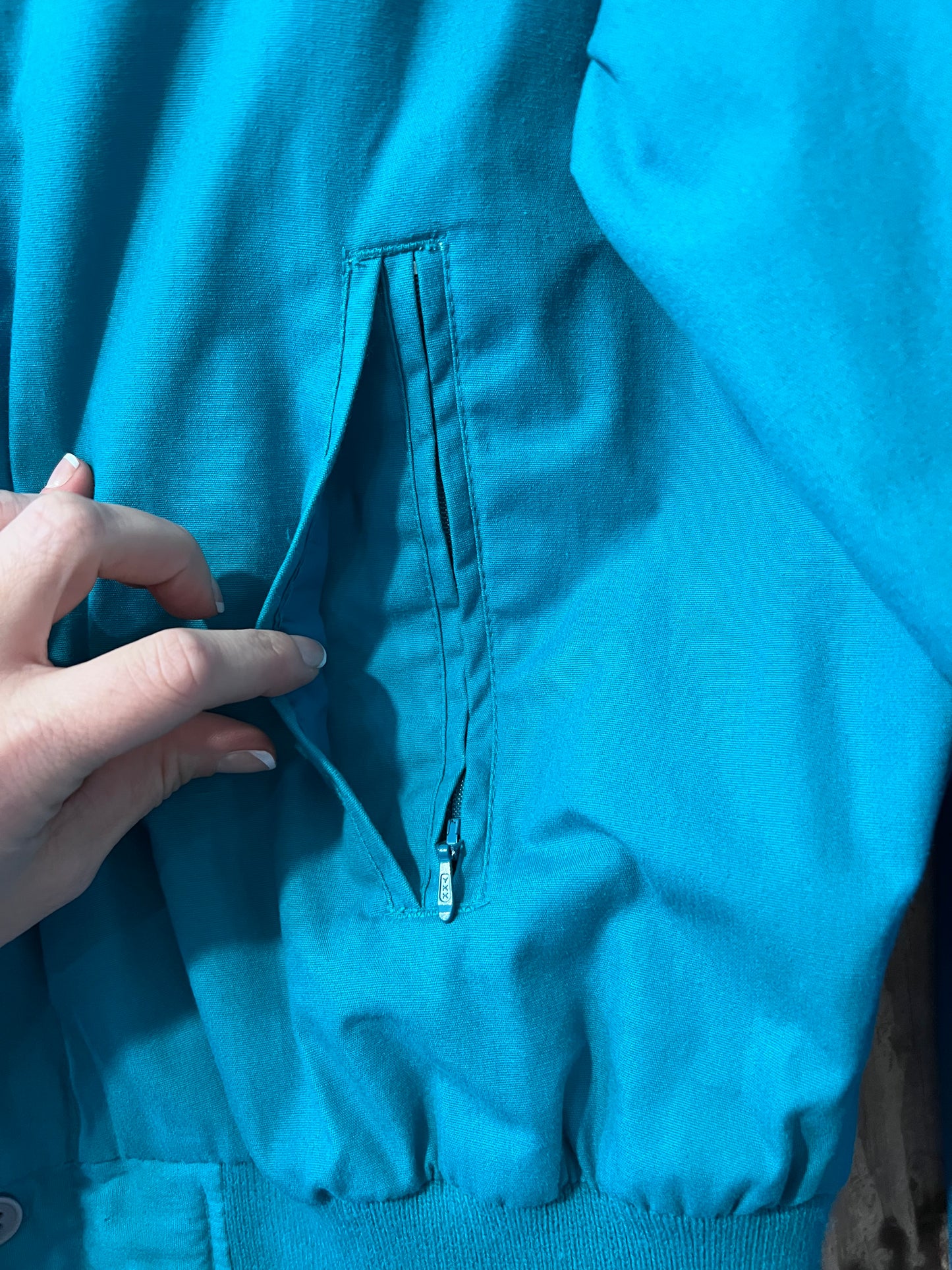 80's/90's Par Four Turquoise Zip Up Jacket