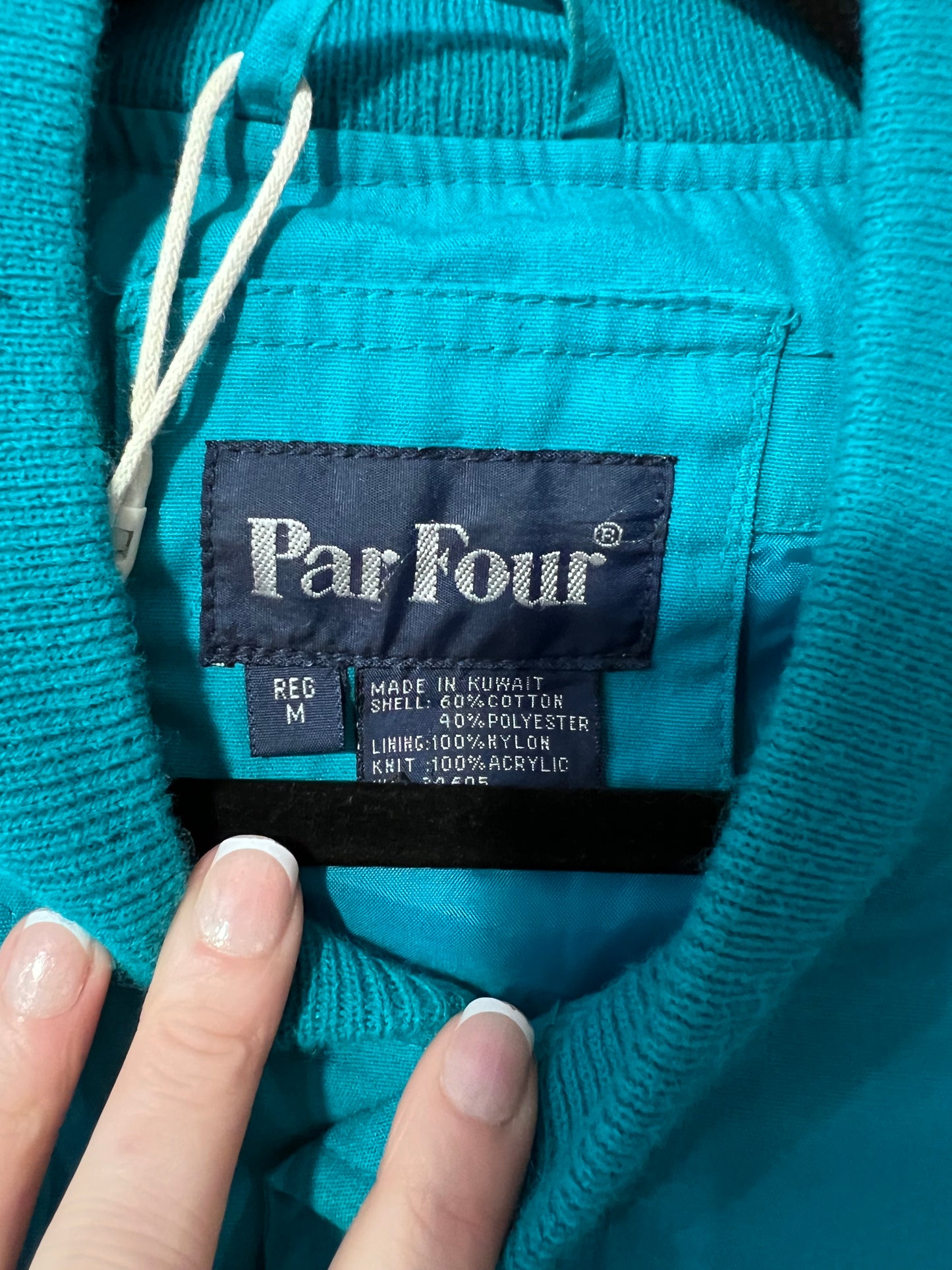 80's/90's Par Four Turquoise Zip Up Jacket