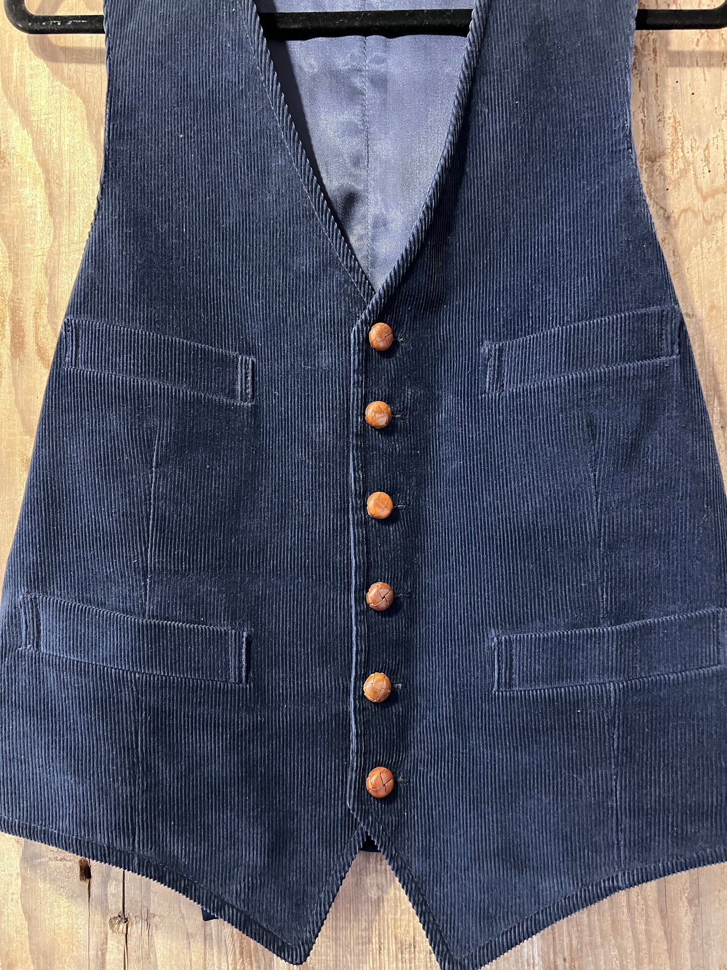 60's/70's Navy Blue Corduroy Vest