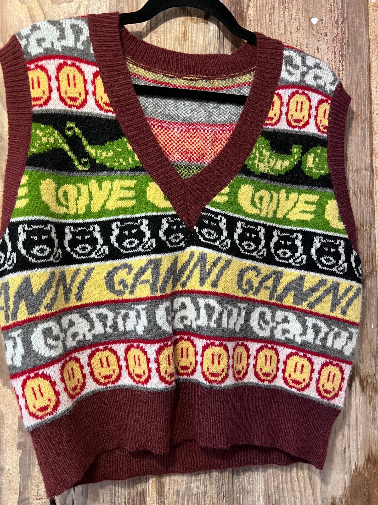 Y2K Colorful Patterned Knit Sweater Vest