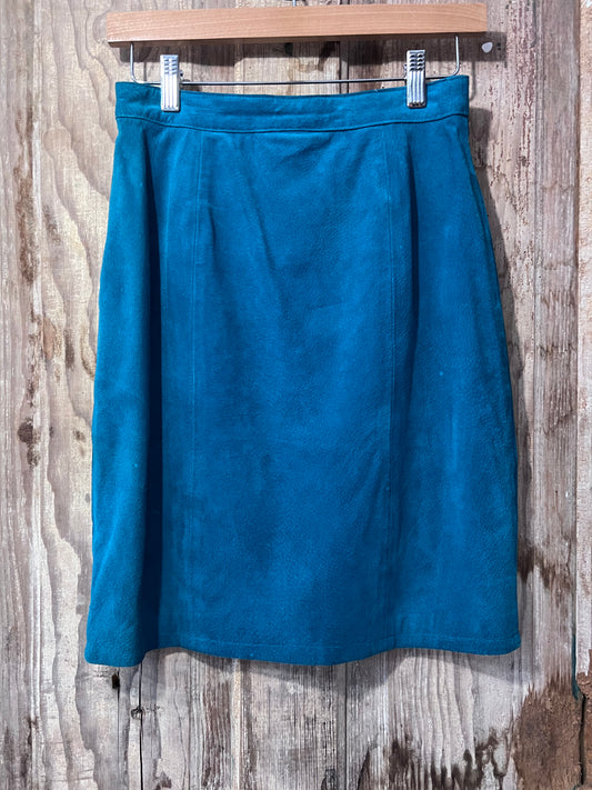 70's/80's G3 Leathers Teal Leather Skirt