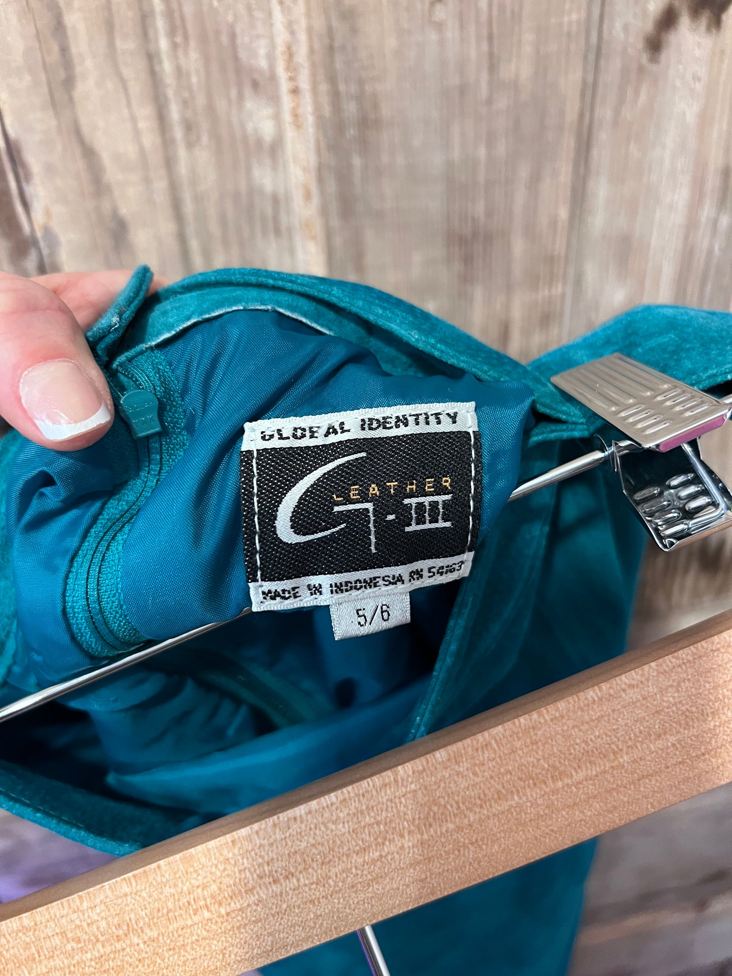 70's/80's G3 Leathers Teal Leather Skirt