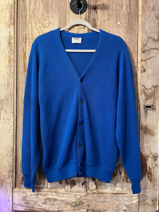 70's Montgomery Ward Blue Knit Cardigan