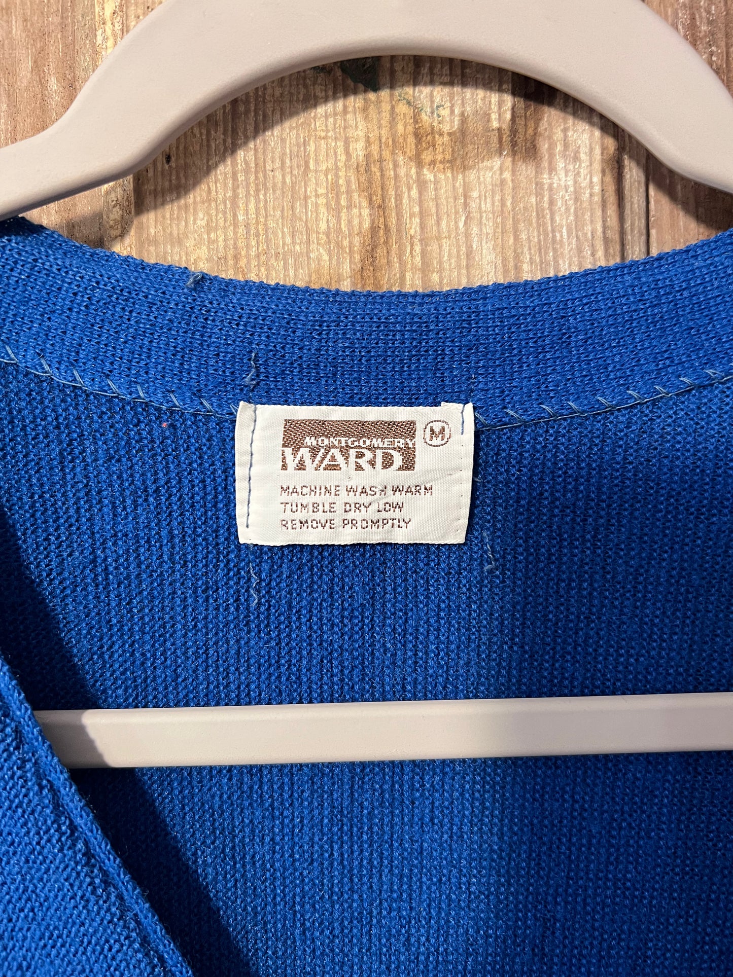 70's Montgomery Ward Blue Knit Cardigan