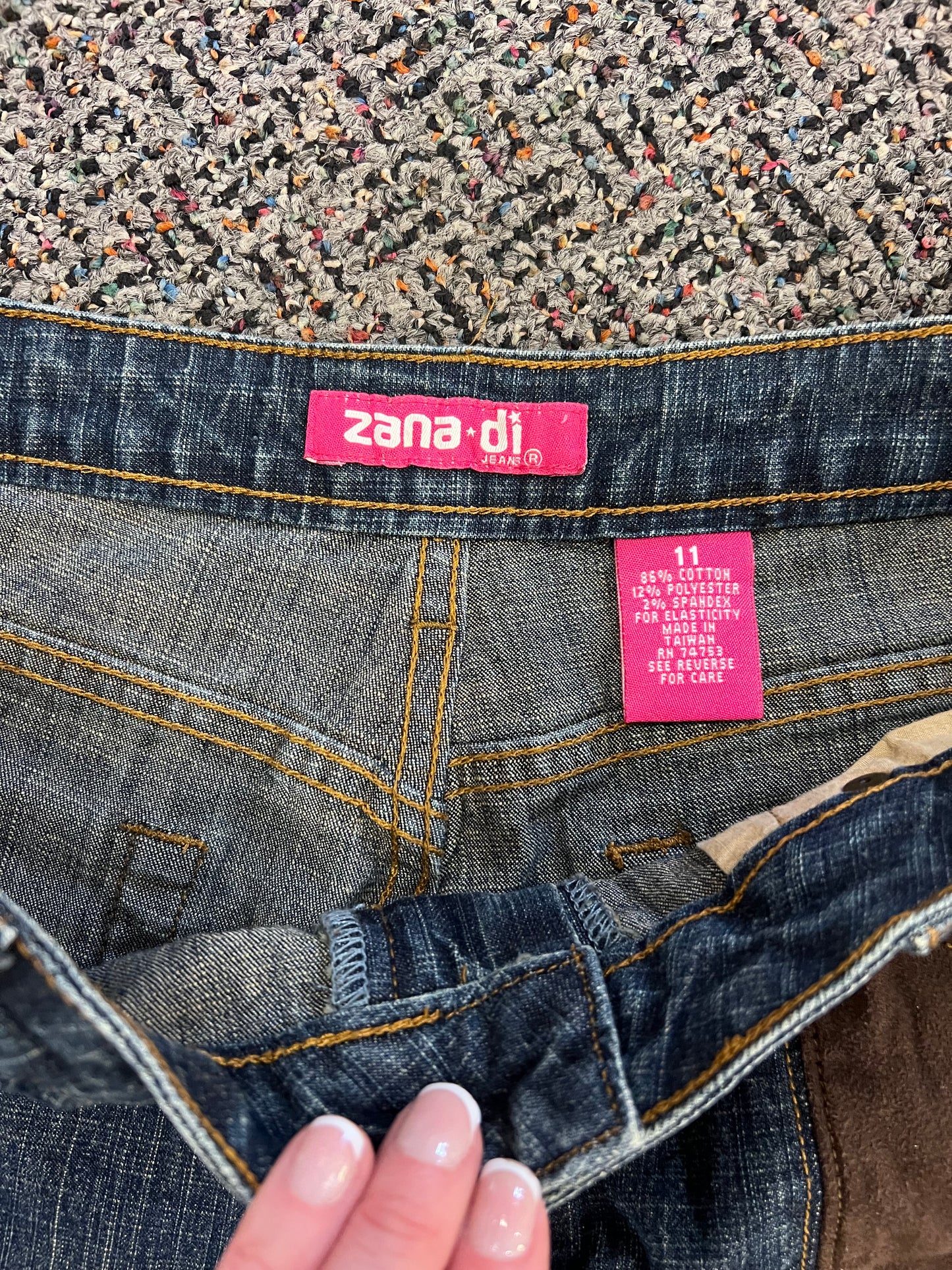 80's/90's Zana Di Two Tone Brown Suede Patchwork Jeans