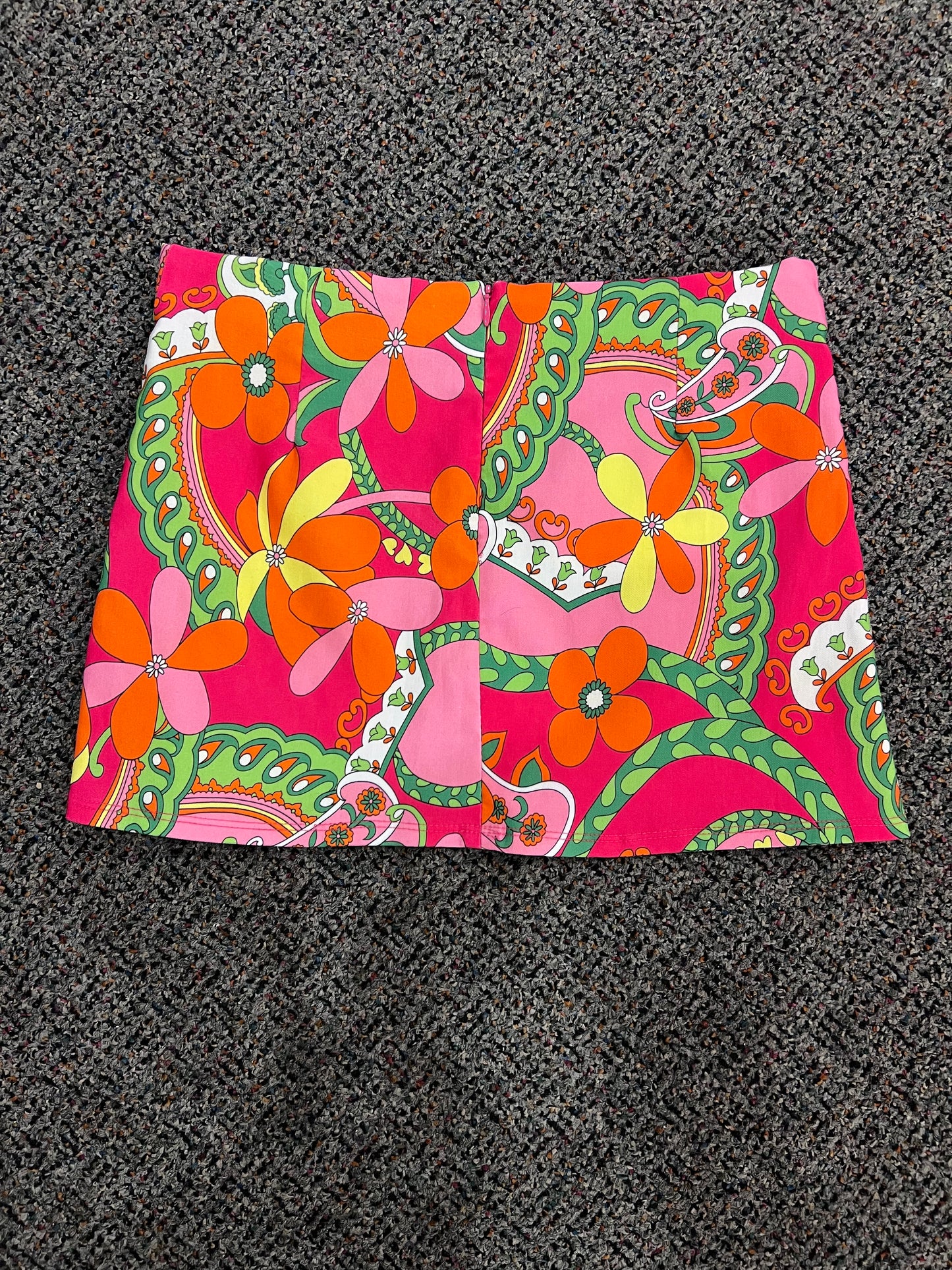 Y2K Wet Seal 70's Inspired Colorful Patterned Mini Skirt