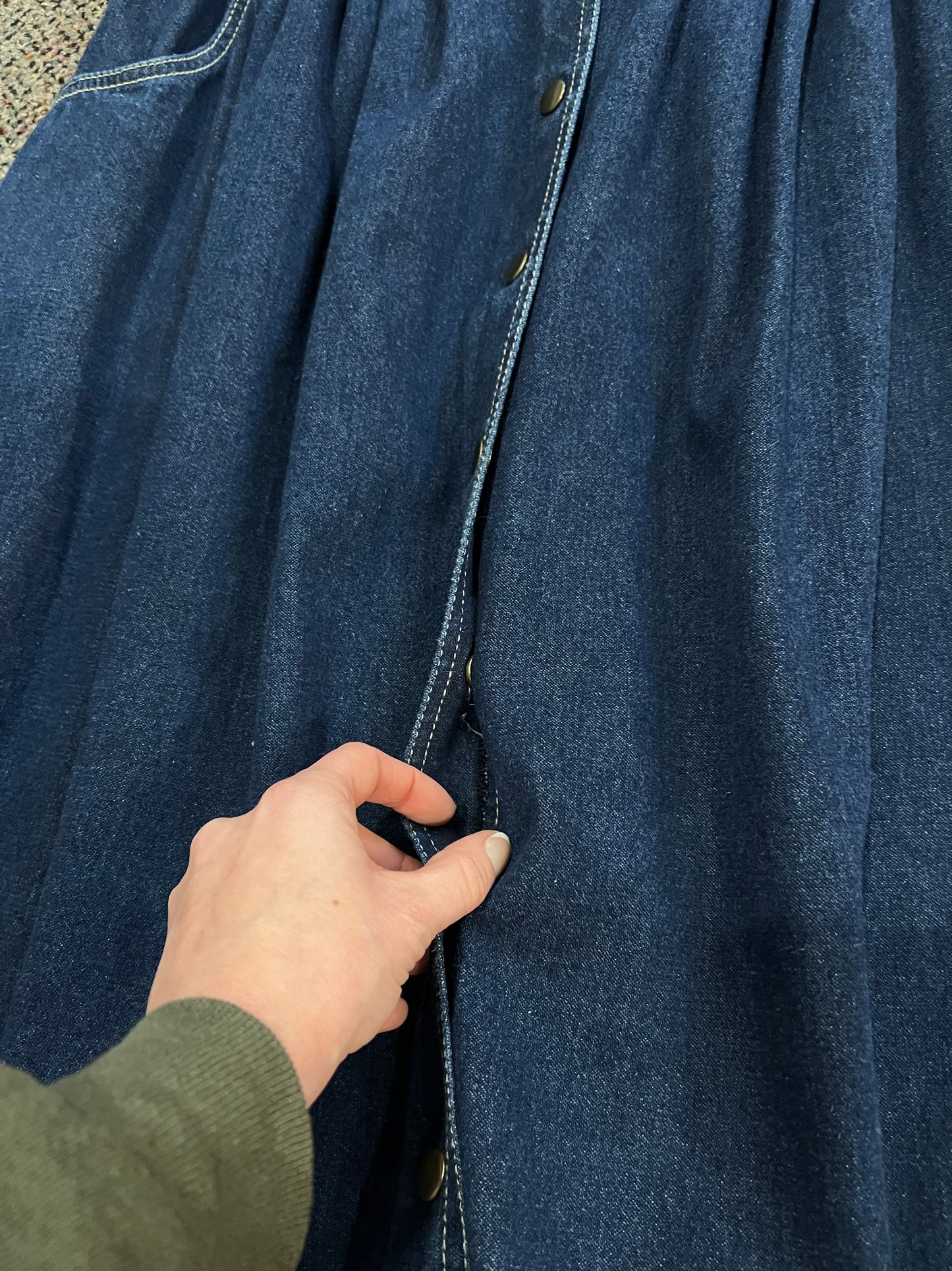 70's/80's Dicarlo Dark Wash Button Front Denim Skirt