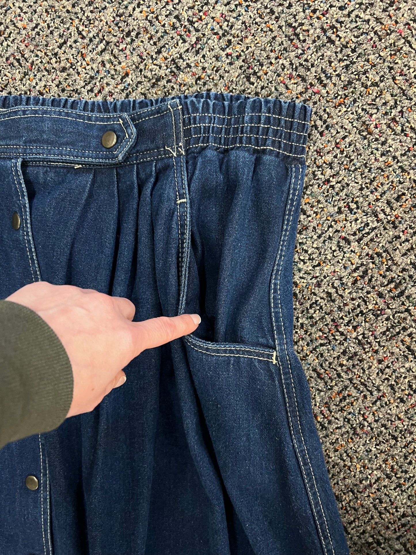70's/80's Dicarlo Dark Wash Button Front Denim Skirt
