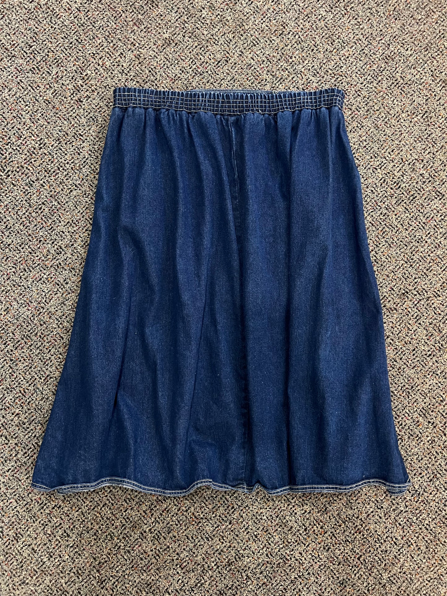 70's/80's Dicarlo Dark Wash Button Front Denim Skirt