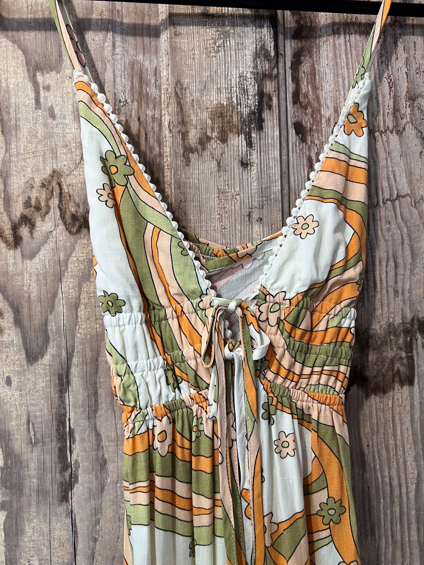Y2K Wild Fable 70's Inspired Patterned Dress