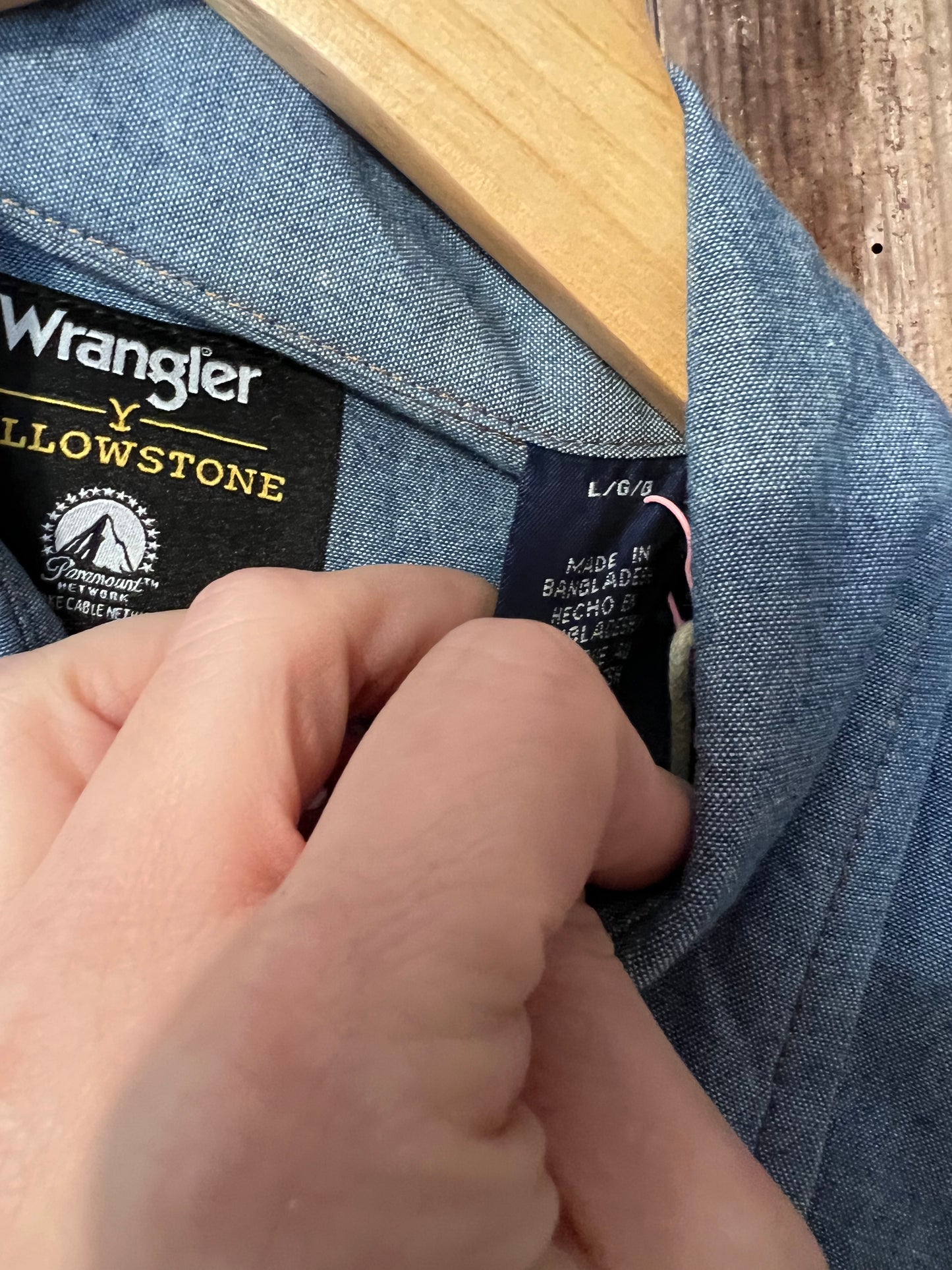 Wrangler Denim Yellow Stone Button Up Shirt