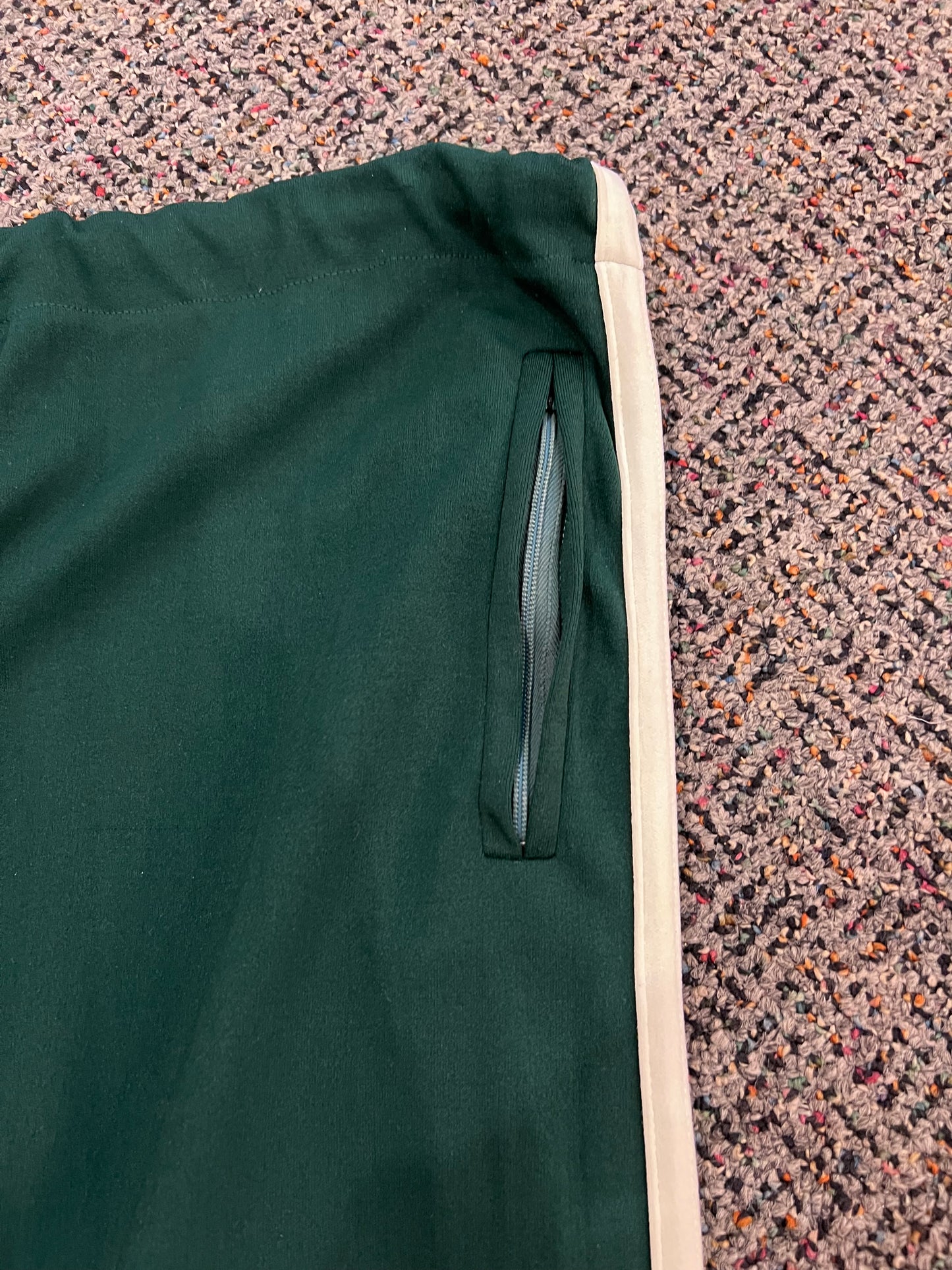 70's Green & White Stripe Track Pants