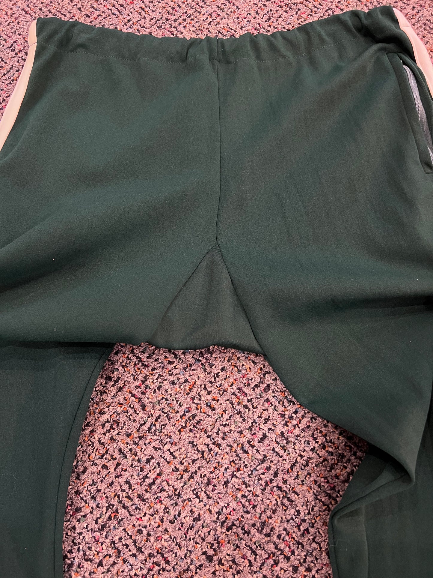 70's Green & White Stripe Track Pants