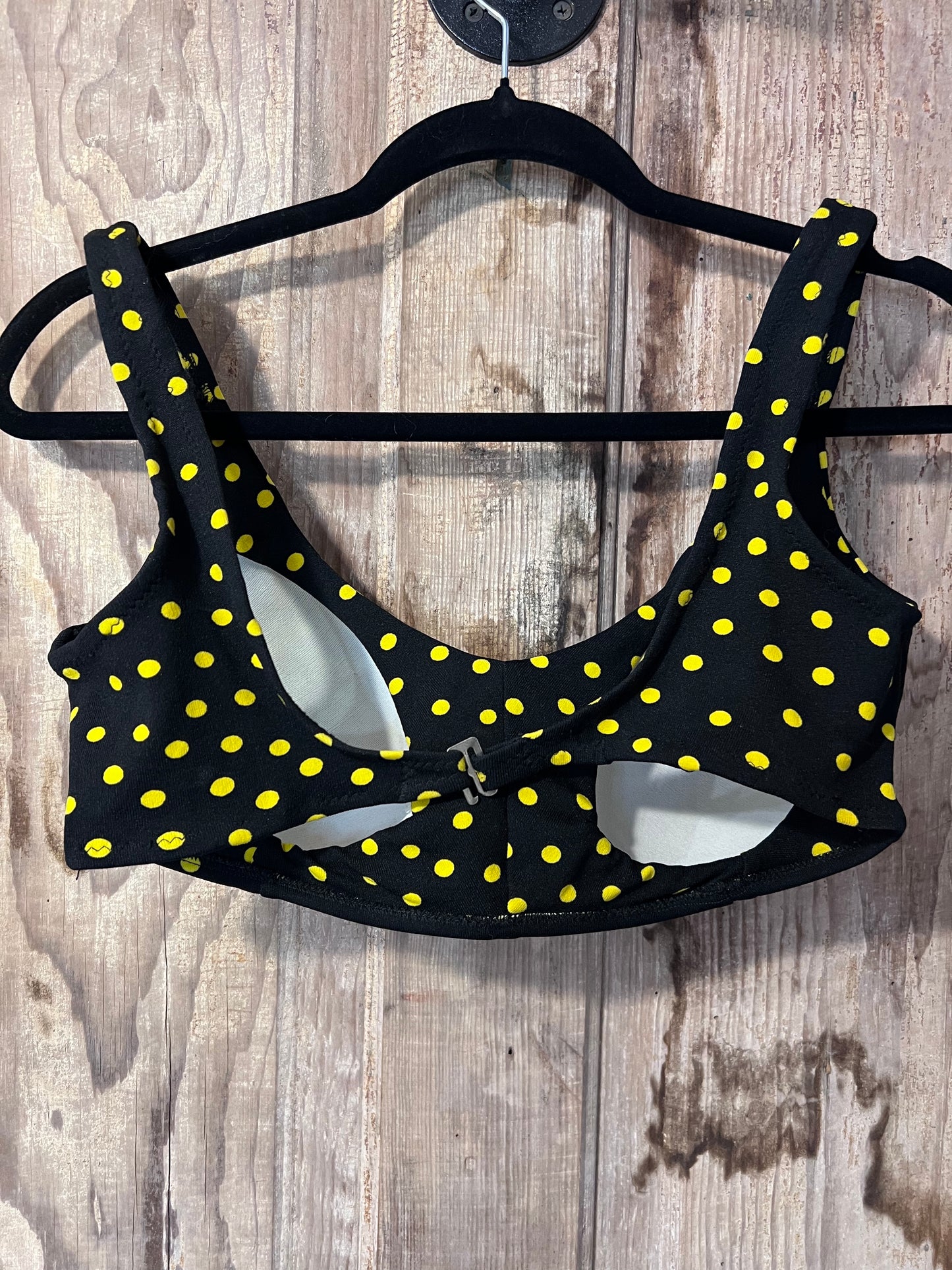 80's/90's Black Polka Dot Floral Swim Top