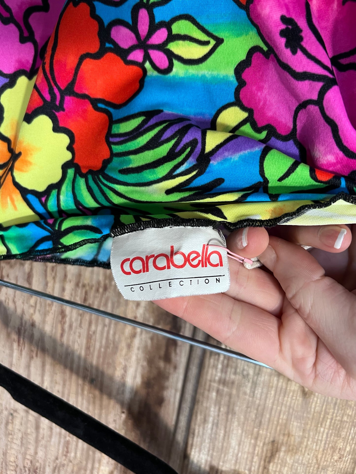 80's/90's Carabella Bright Floral Swimsuit Wrap Skirt