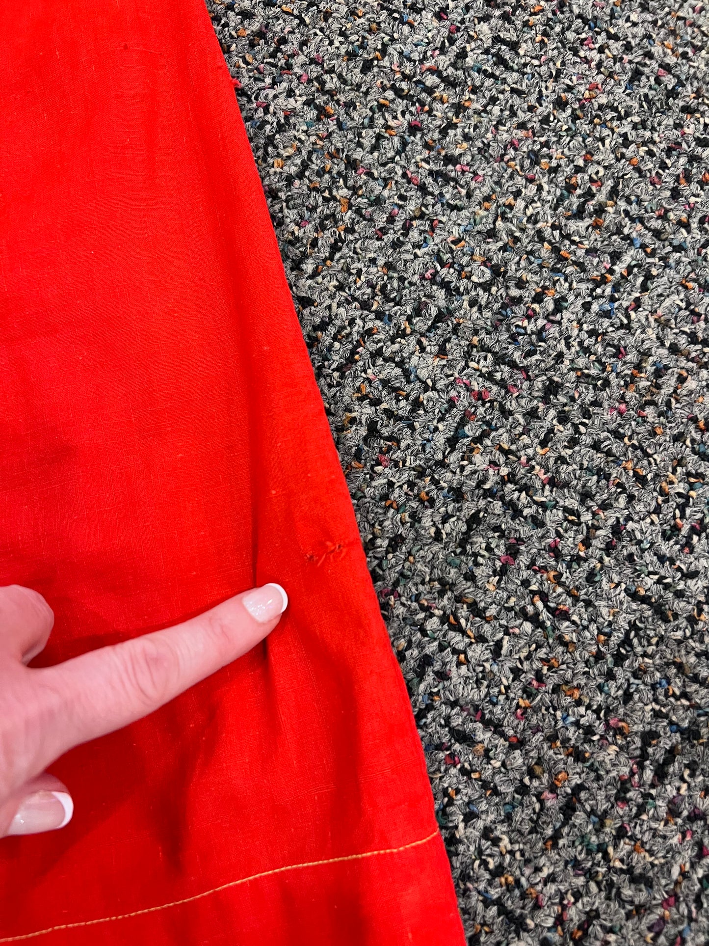 60's/70's Red Embroidered Front Dress