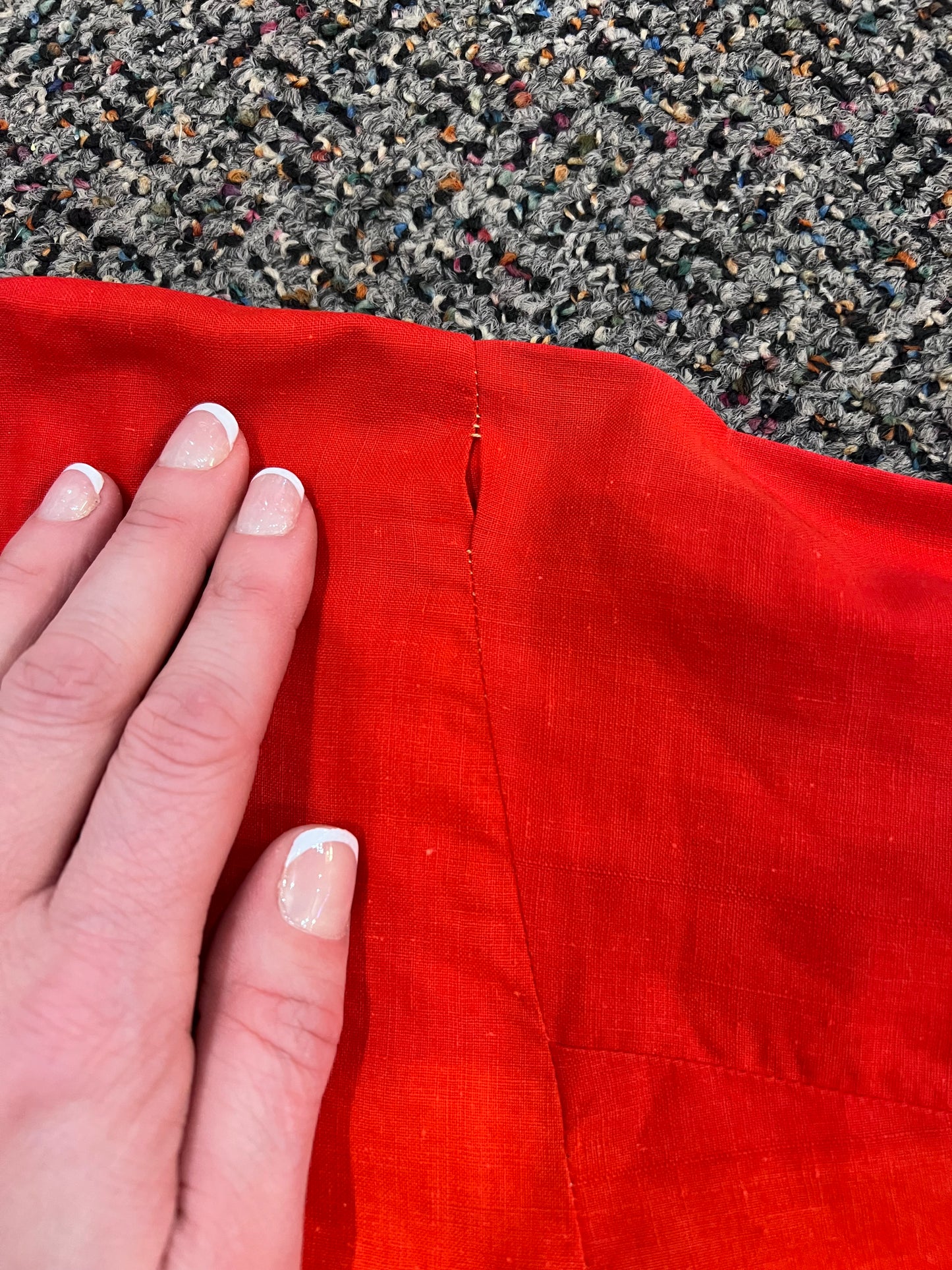 60's/70's Red Embroidered Front Dress