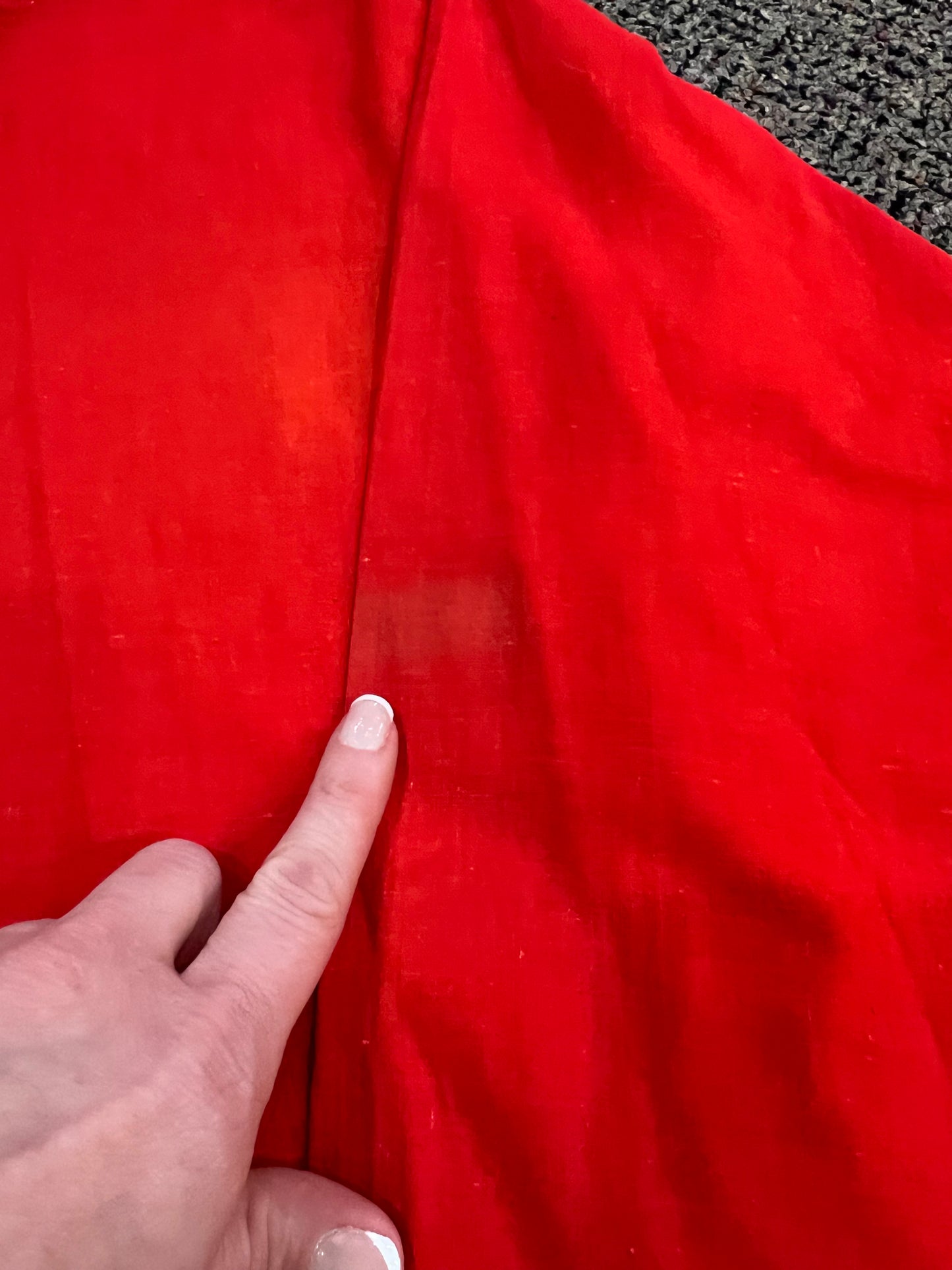 60's/70's Red Embroidered Front Dress