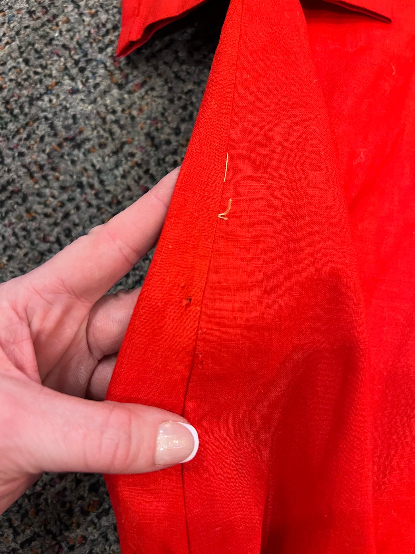 60's/70's Red Embroidered Front Dress