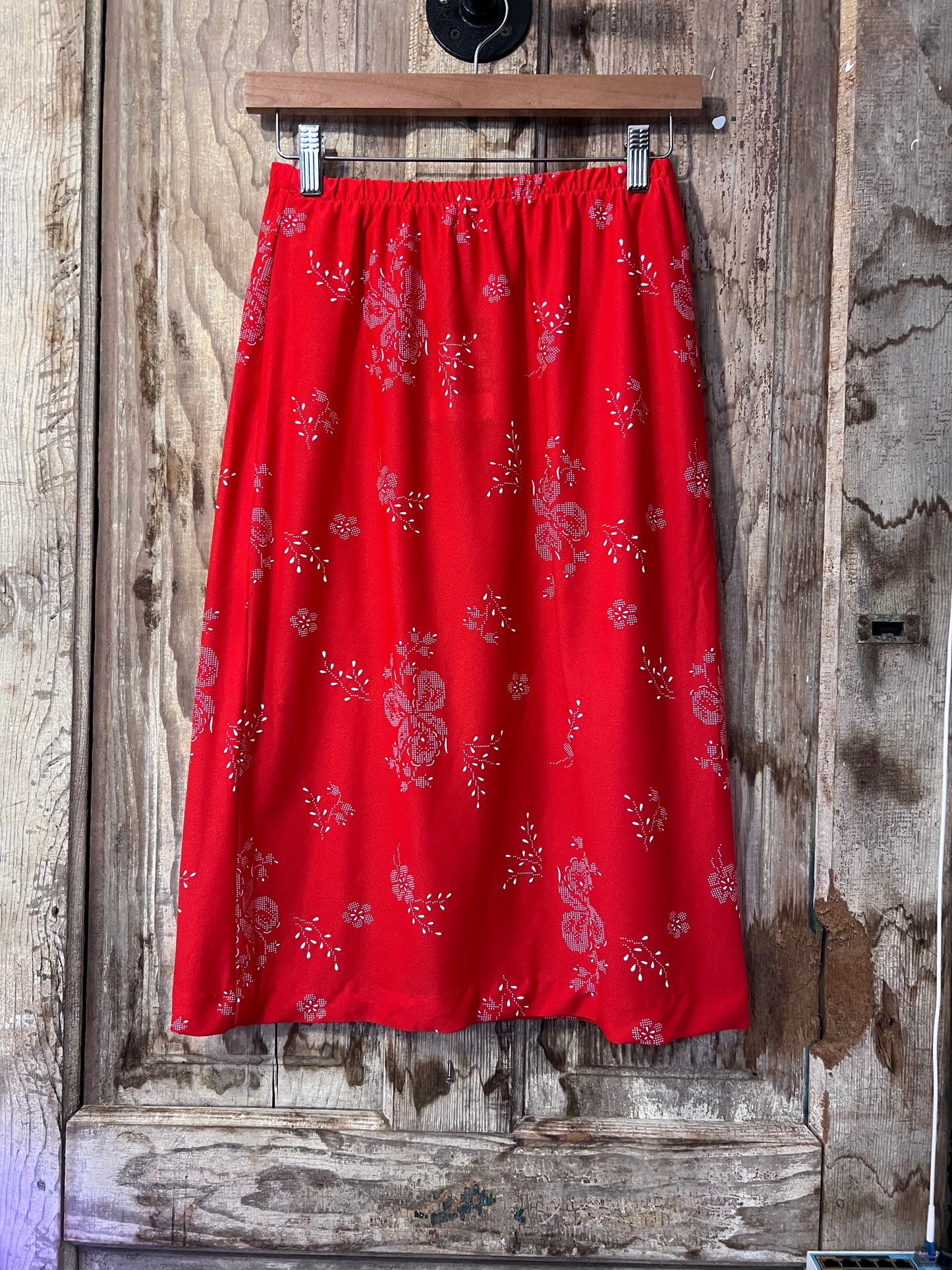 70's/80's Sears Red Floral Top Two Piece Set