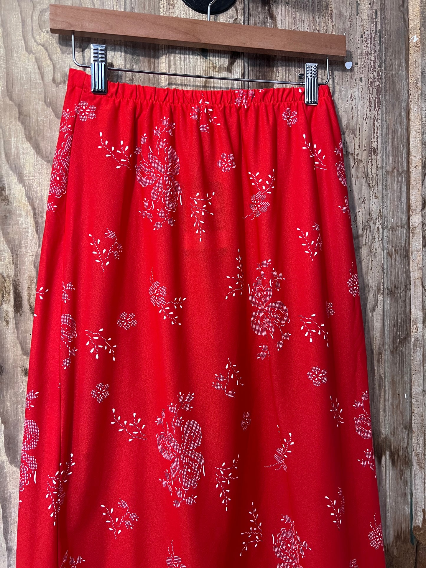 70's/80's Sears Red Floral Top Two Piece Set