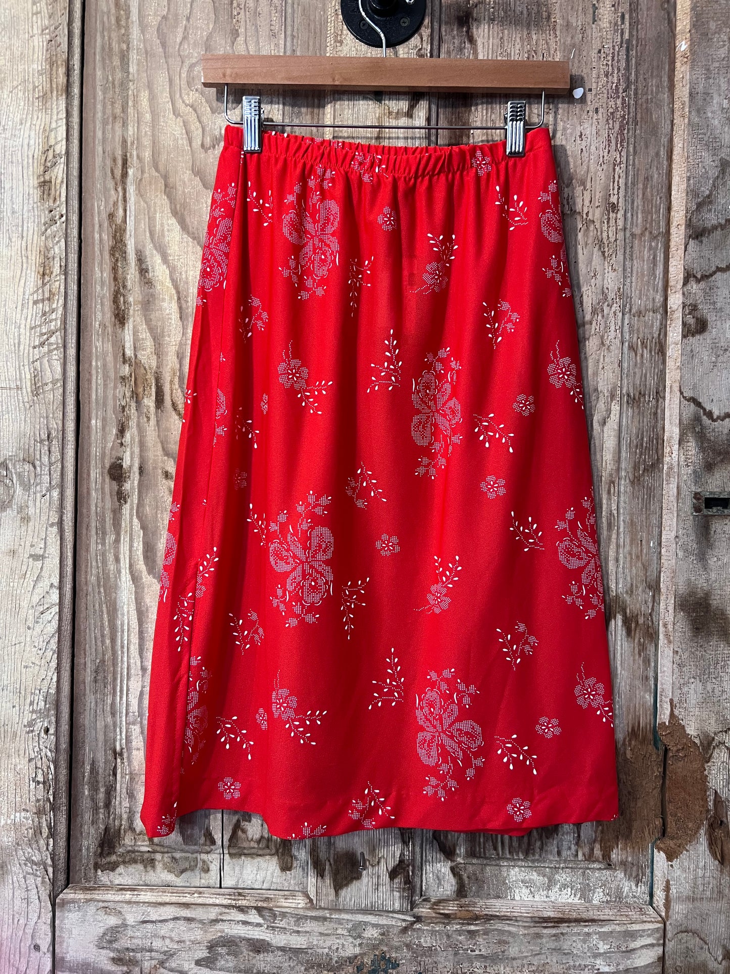 70's/80's Sears Red Floral Top Two Piece Set