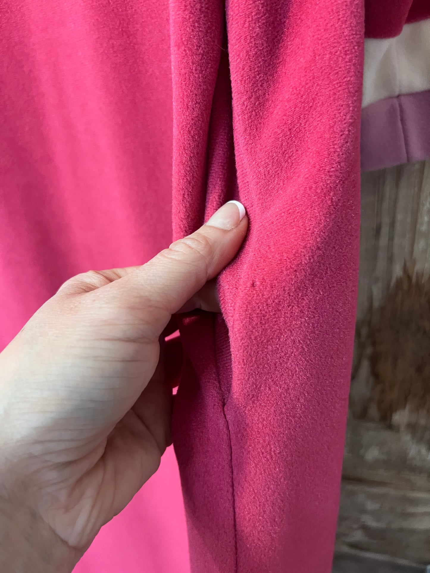 70's Vanity Fair 3 Tone Pink & White Front Zip Robe