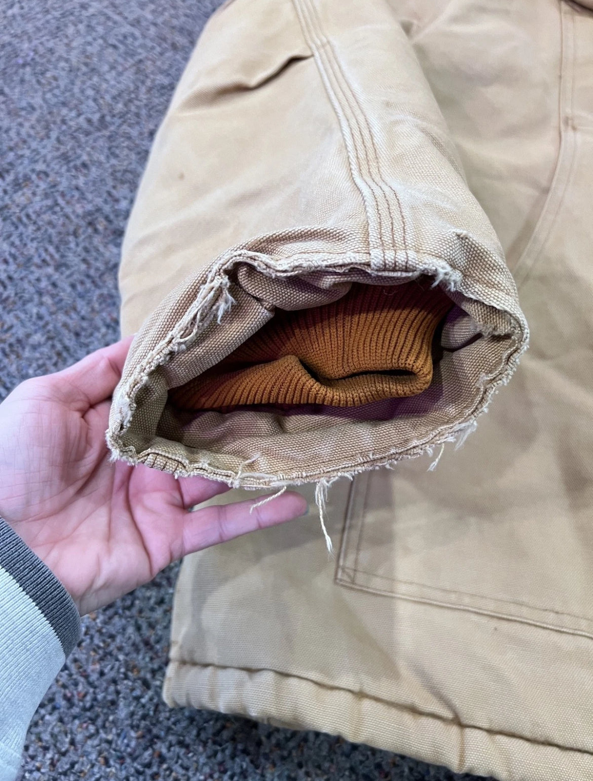 Tan Carhartt Jacket with Corduroy Collar
