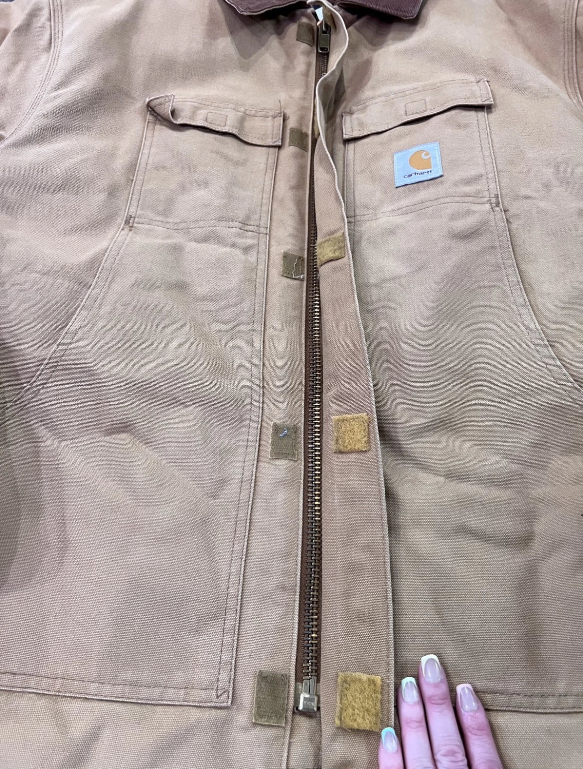 Tan Carhartt Jacket with Corduroy Collar